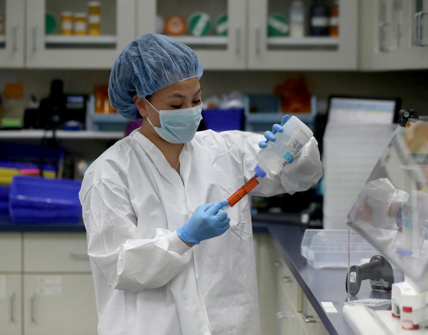 Mix Pharmacy technician Karlie Nelson works to make diazepam suppositories Wednesday, Jan. 30, 2019, in Oakdale, MN.] DAVID JOLES &#x2022;david.joles@startribune.com Pharmacist Alanna Humphrey and her husband, Jason, purchased Mix Pharmacy from CVS a few years ago and have been wildly successful in a part of the pharmaceutical industry known as compounding. They create special mixes, salves or pills especially for patients who can't take traditional medication: Gummie bears for kids who can't sw