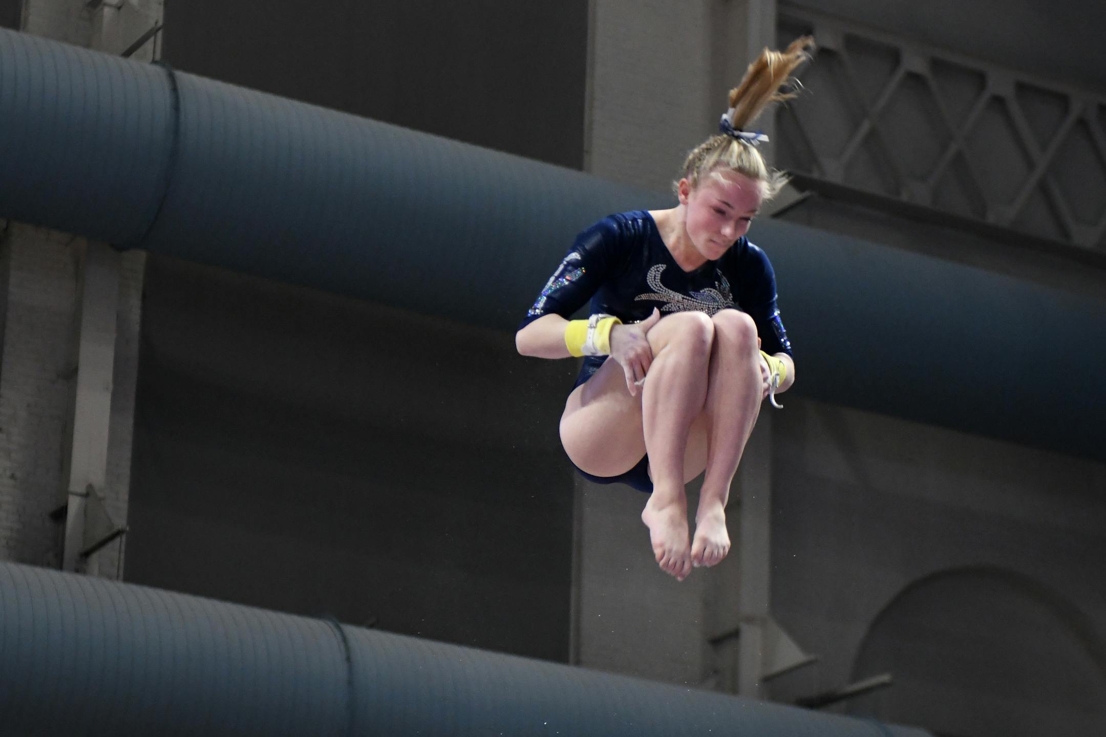 Champlin Park's Chaney Neu won all four events at the Class 2A gymnastics meet and took home her third consecutive all-around championship.