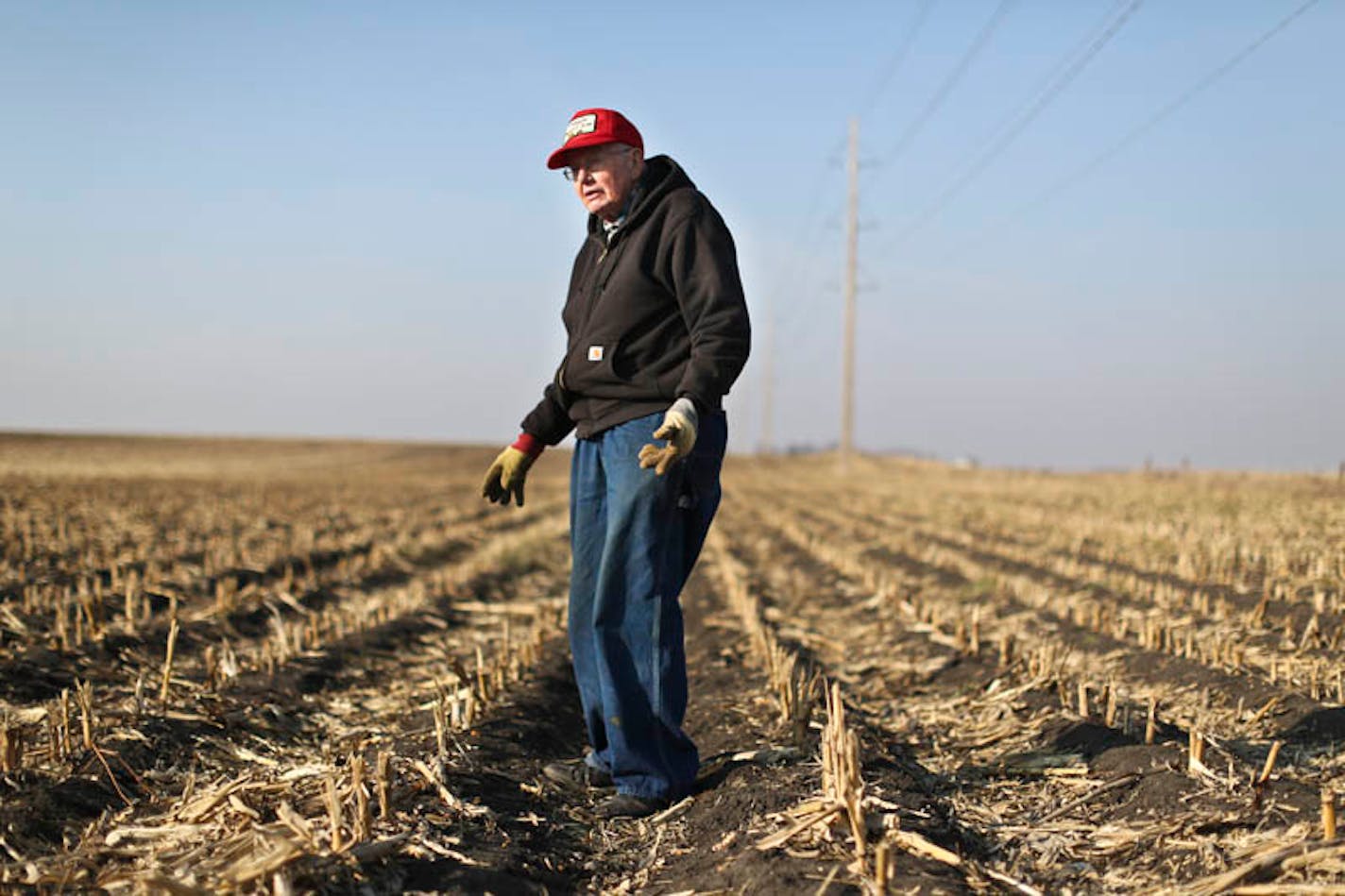 Dick Thompson on his farm on Friday, November 30, 2012, in Boone, Iowa.