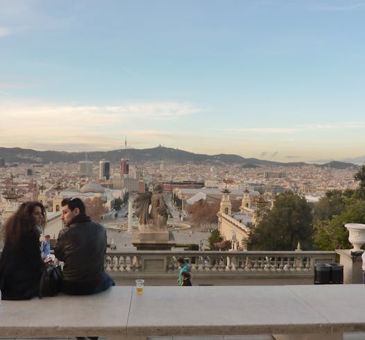 Barbara DeGroot’s panoramic January view of Barcelona, Spain.