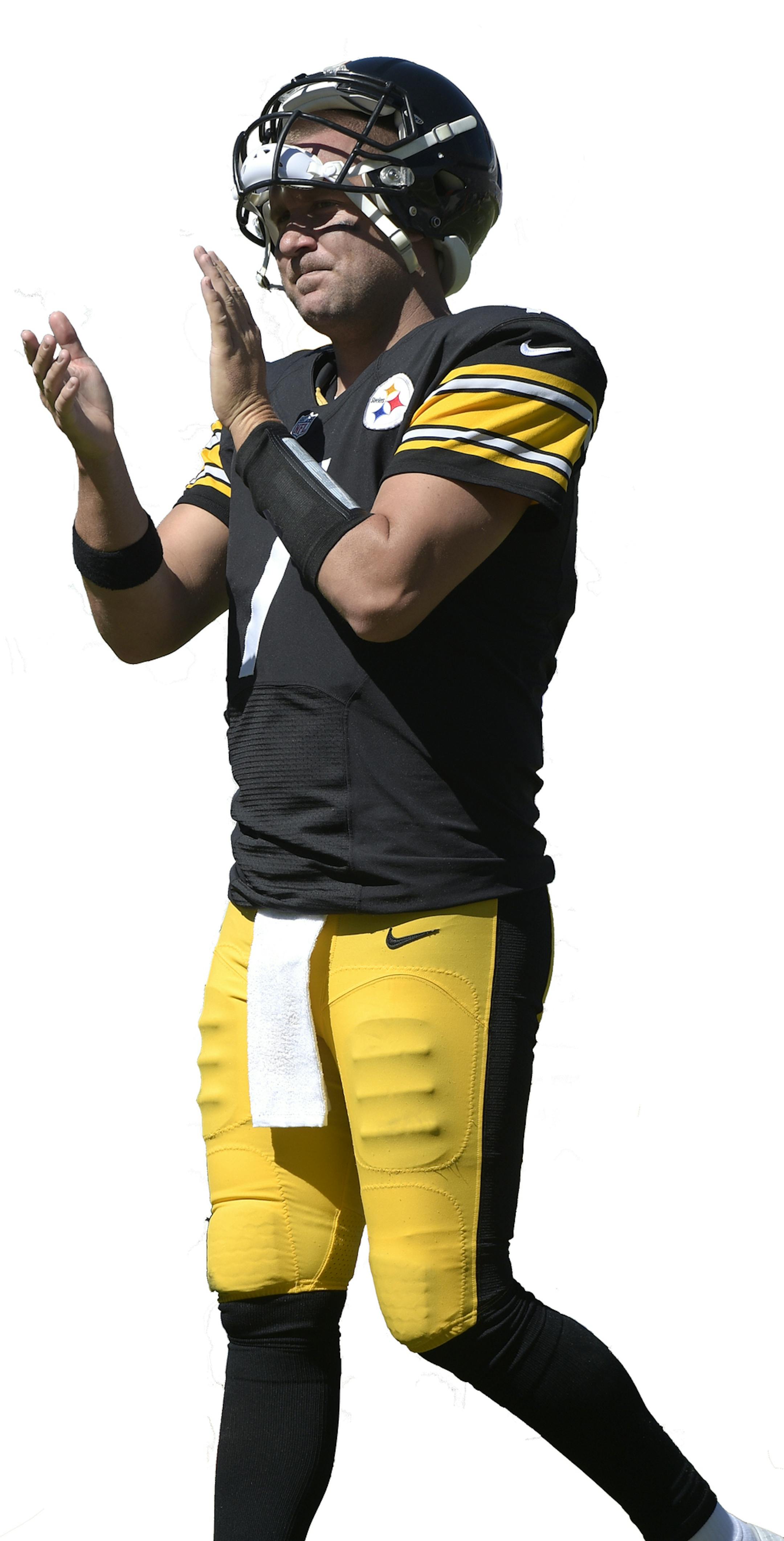 Pittsburgh Steelers quarterback Ben Roethlisberger (7) applauds between plays during the second half of an NFL football game against the Jacksonville Jaguars in Jacksonville, Fla., Sunday, Oct. 5, 2014.(AP Photo/Phelan M. Ebenhack) ORG XMIT: MIN2014103112151336