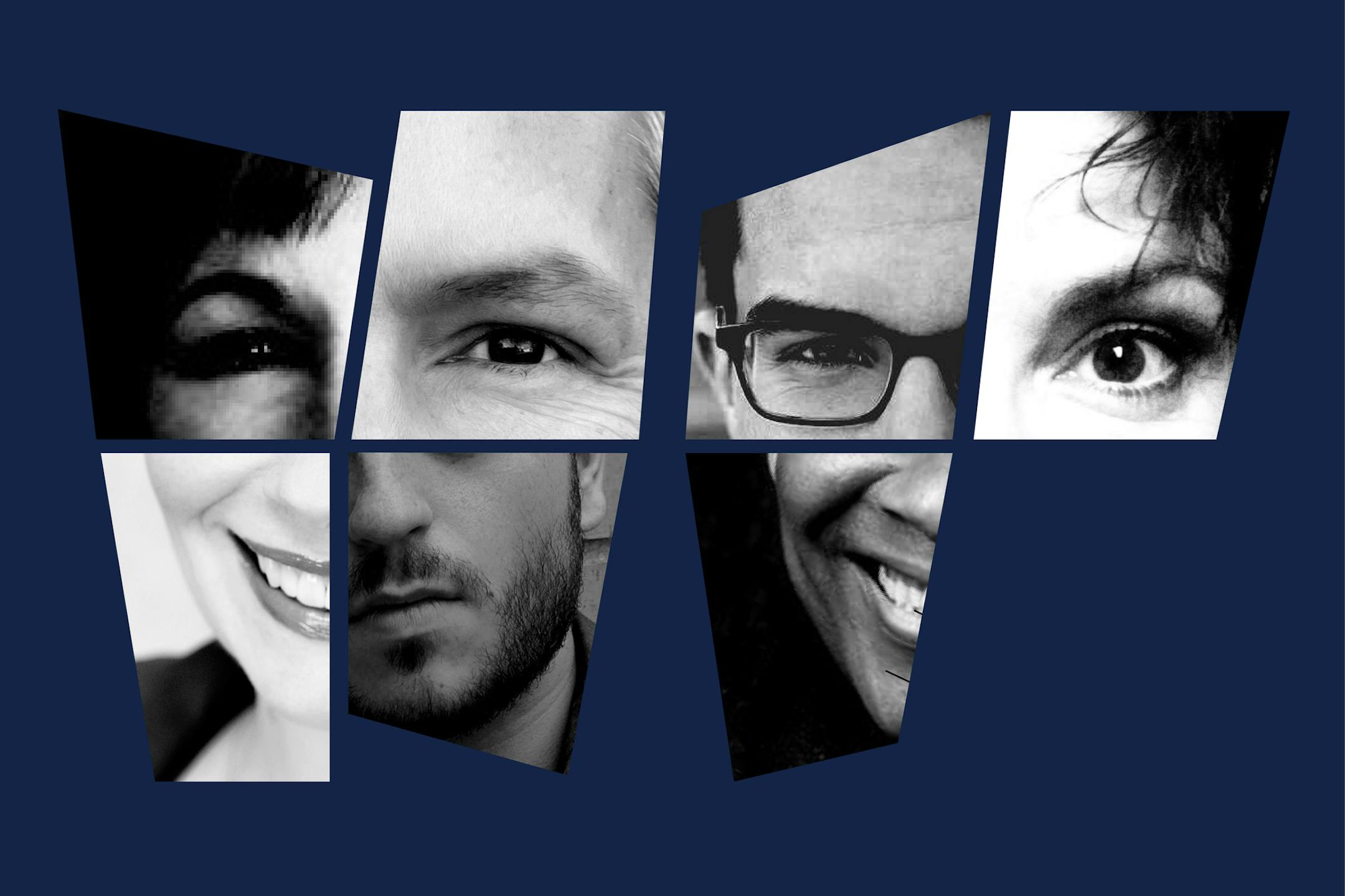 Jane Zilch, Janet Hanson, Jacob Mierva, Peter Vitale, Reid Emmons, Dennis Spears and Annette Cummings in "Twice."