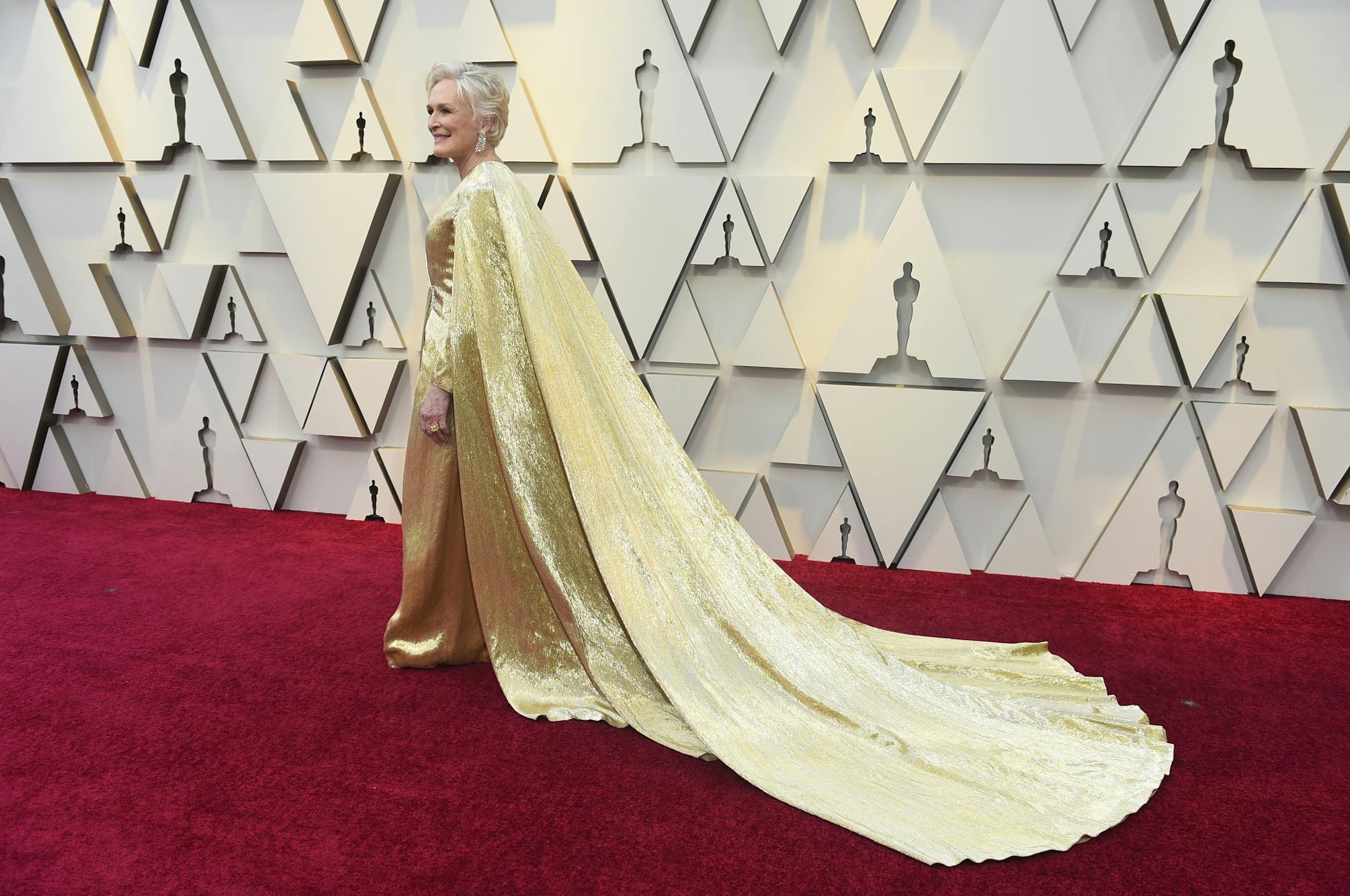Glenn Close arrives at the Oscars on Sunday, Feb. 24, 2019, at the Dolby Theatre in Los Angeles.