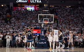 Oklahoma City Thunder guard Shai Gilgeous-Alexander (2) hit a free throw with 6.1 seconds left in the fourth quarter. The Minnesota Timberwolves lost