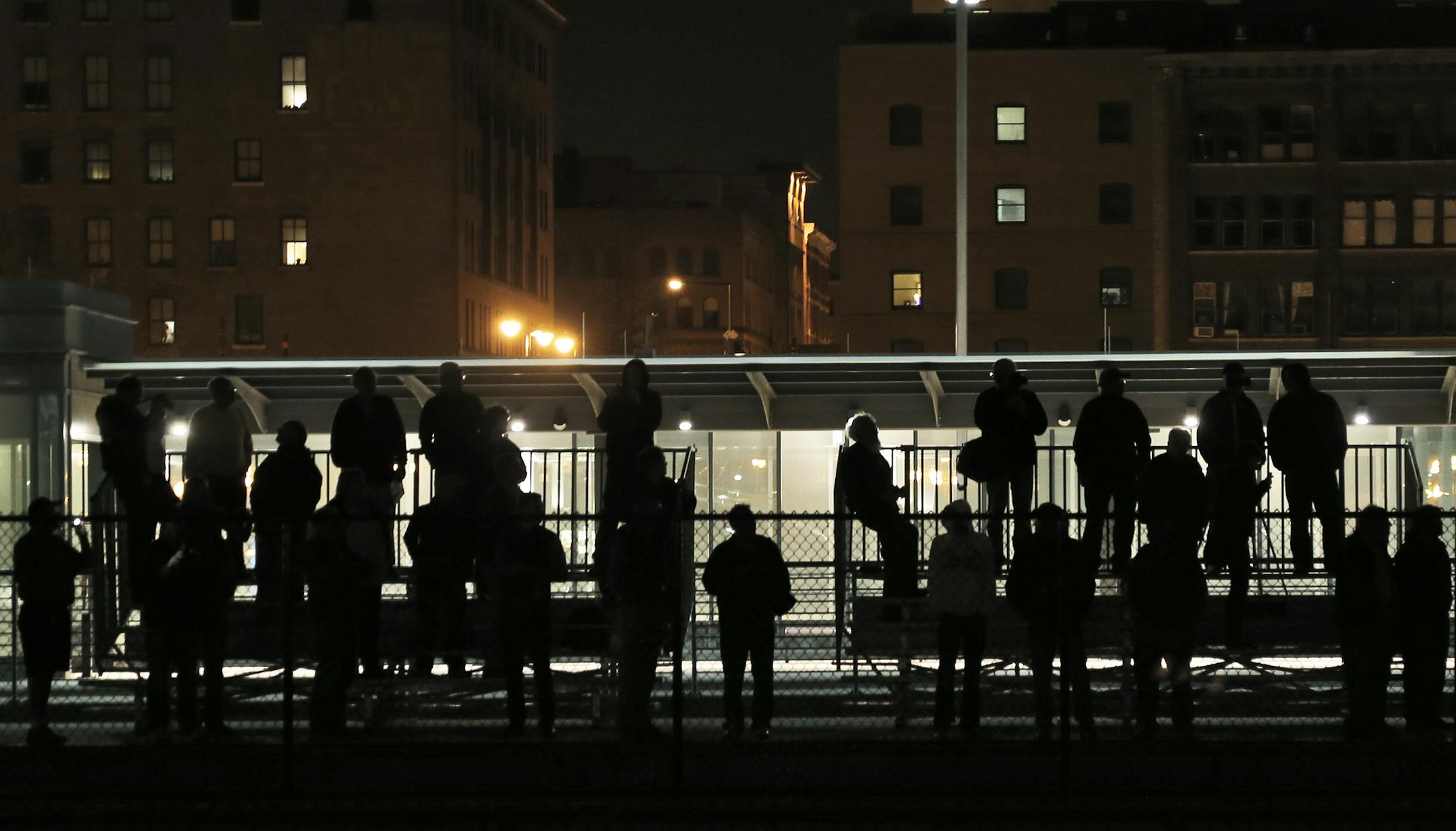 Train buffs gathered on an adjacent platform to watch the arrival. ] The first train to pull in to downtown St. Paul in forty years arrived at the newly renovated Union Depot - an Amtrak arrival from Chicago. . (MARLIN LEVISON/STARTRIBUNE(mlevison@startribune.com)