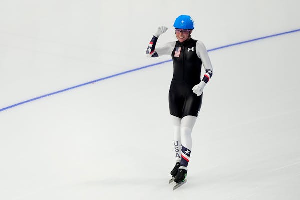 Giorgia Birkeland of White Bear Laker was happy with her finish at the speedskating mass start semifinals Saturday.