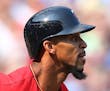 Minnesota Twins center fielder Byron Buxton (25) had a sixth inning double scoring two runs on the play at Target Field Sunday September 3,2017 in Min