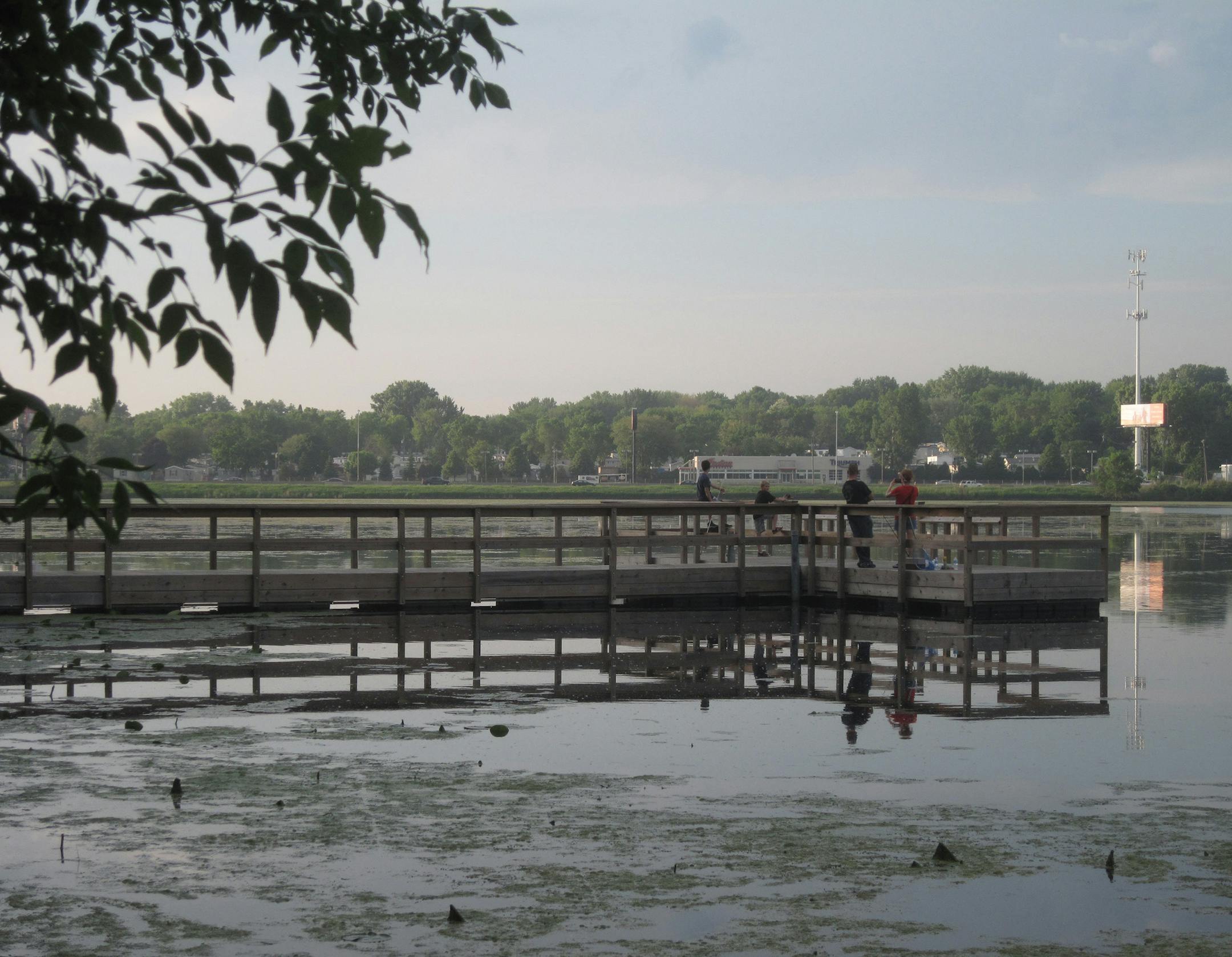 Jim Anderson jim.anderson@startribune.com This fishing pier at Battle Creek Lake is identical to the one that will be installed at Colby Lake this summer, part of an ongoing effort to restore the lake and its fish population.