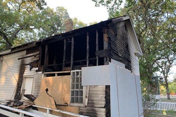 An exterior view of the Stevens House following the third fire on Oct. 1, 2022.