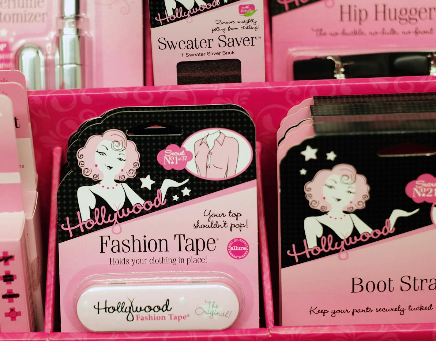 Fashion tape, Hollywood Fashion Secret's original product, remains a top seller. It prevents gaps between buttons.