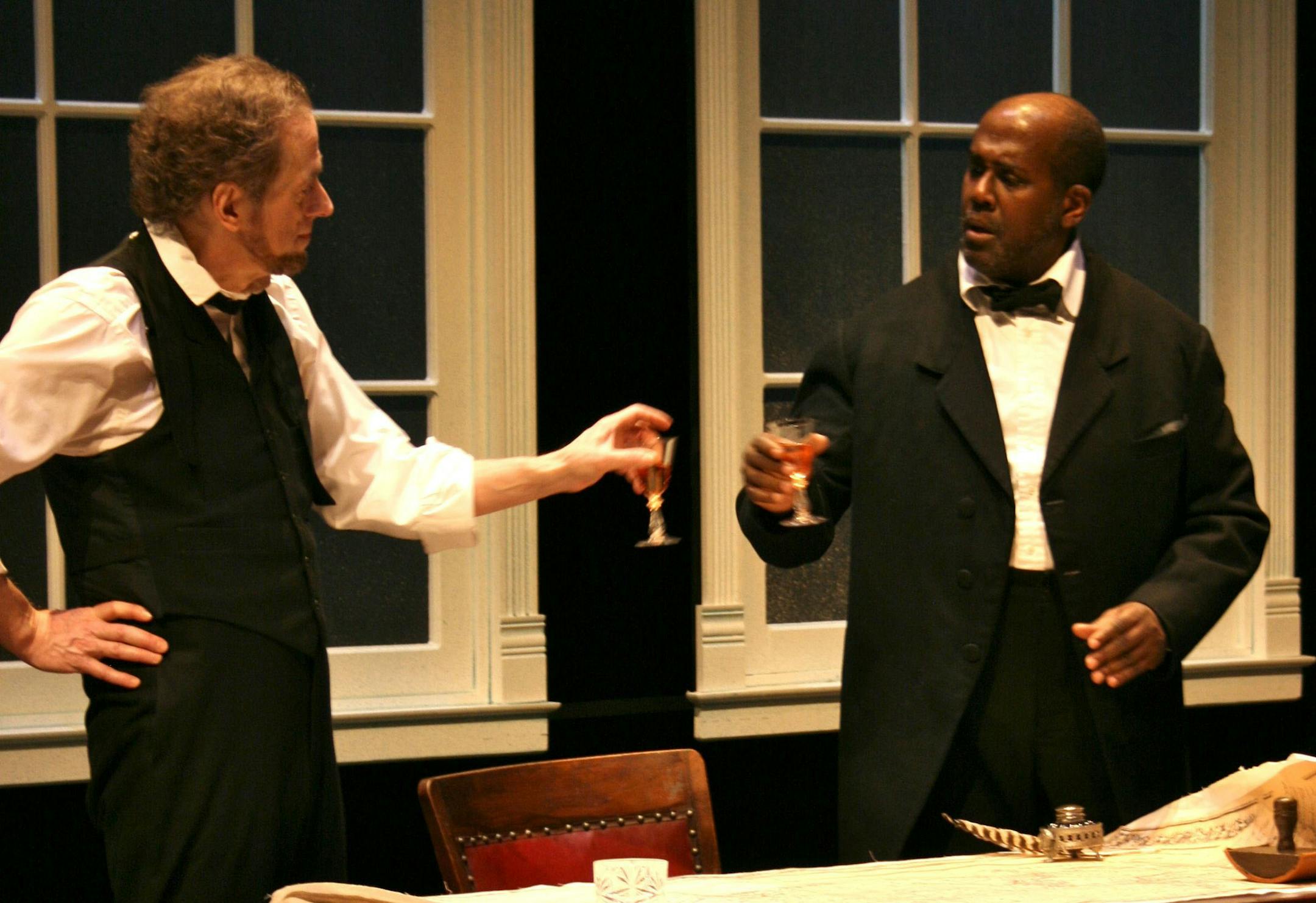credit: Barbara Rose-Brown Steve Hendrickson as Abraham Lincoln and James A. Williams as Uncle Tom in "Abe Lincoln and Uncle Tom in the White House."