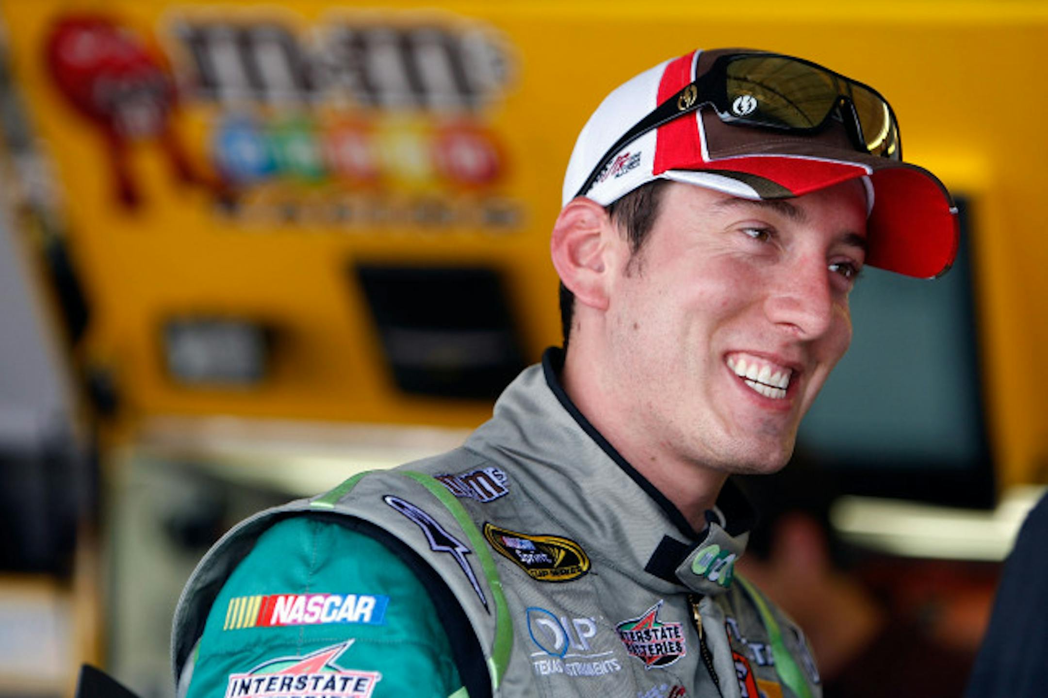 DARLINGTON, SC - MAY 08: Kyle Busch, driver of the #18 M&M's Indiana Jones Toyota, prepares to drive during practice for the NASCAR Sprint Cup Series Dodge Challenger 500 on May 8, 2008 at Darlington Raceway in Darlington, South Carolina.