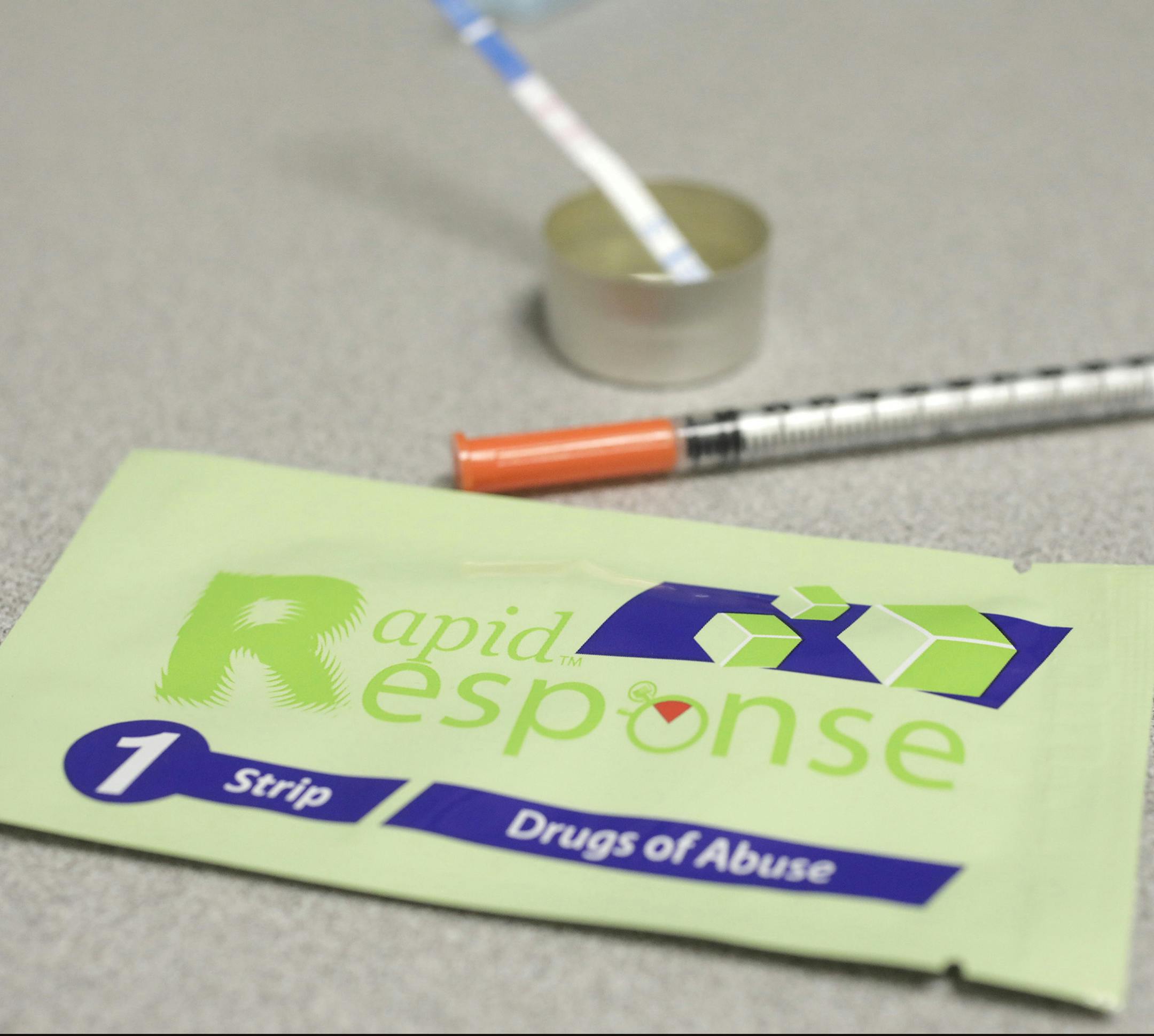 The state health department has started handing out fentanyl test strips that people can use to test their drugs -- heroin, methamphetamine, cocaine -- for fentanyl. Fentanyl is the mostly deadly drug in America, the CDC said. (Myung J. Chun/Los Angeles Times/TNS) ORG XMIT: 1256357