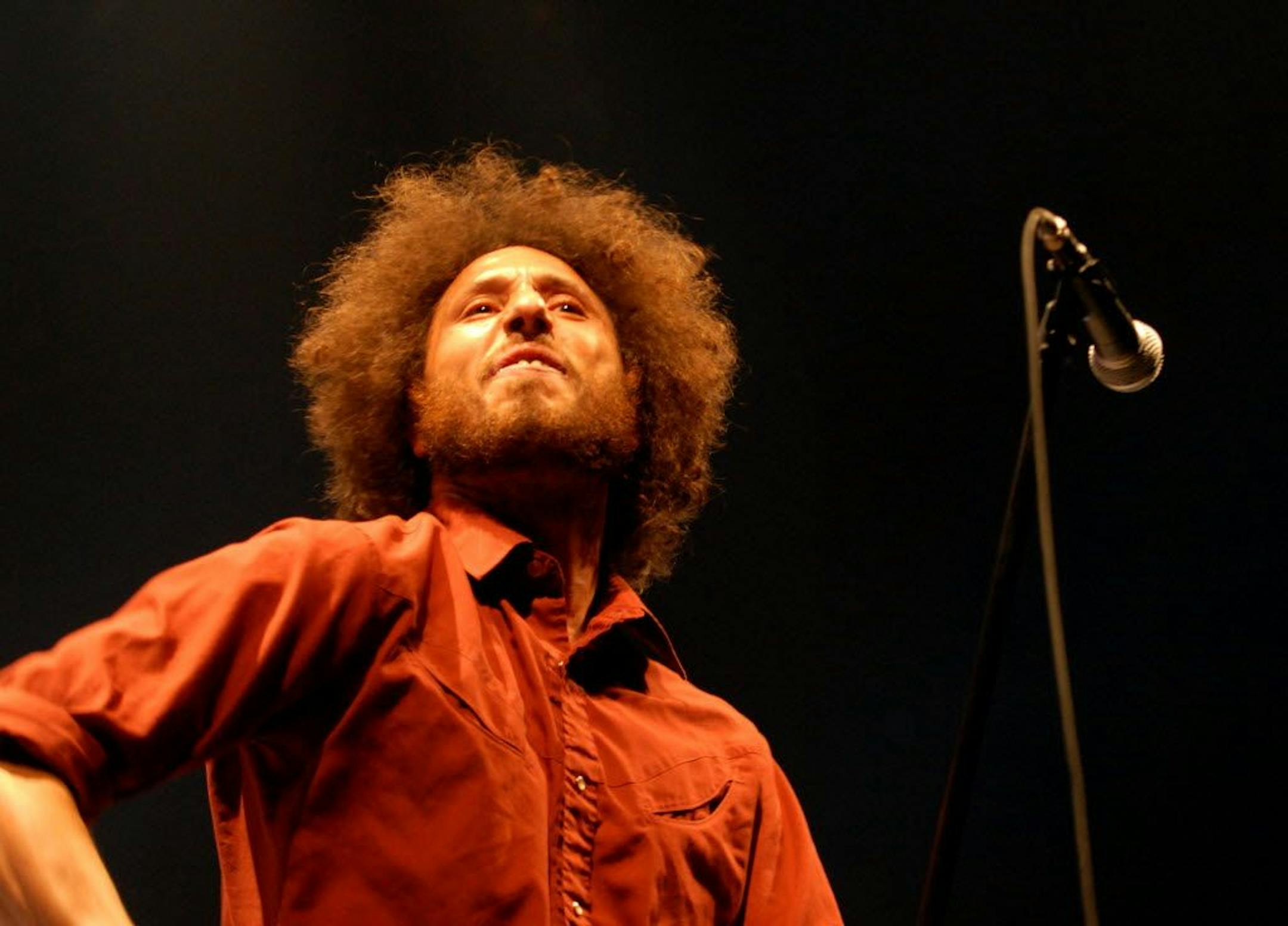 Zack de La Rocha of Rage Against the Machine at Target Center in 2008.