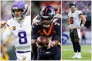 From left, Kirk Cousins, Russell Wilson and Baker Mayfield are the top quarterbacks available on the free agent market.