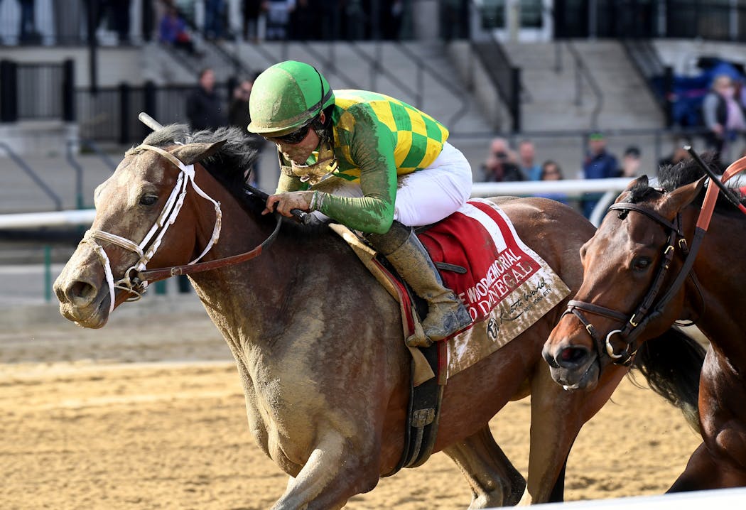 Mo Donegal, with jockey Joel Rosario, won the Wood Memorial at Aqueduct in April and has finished in the money in all five starts.
