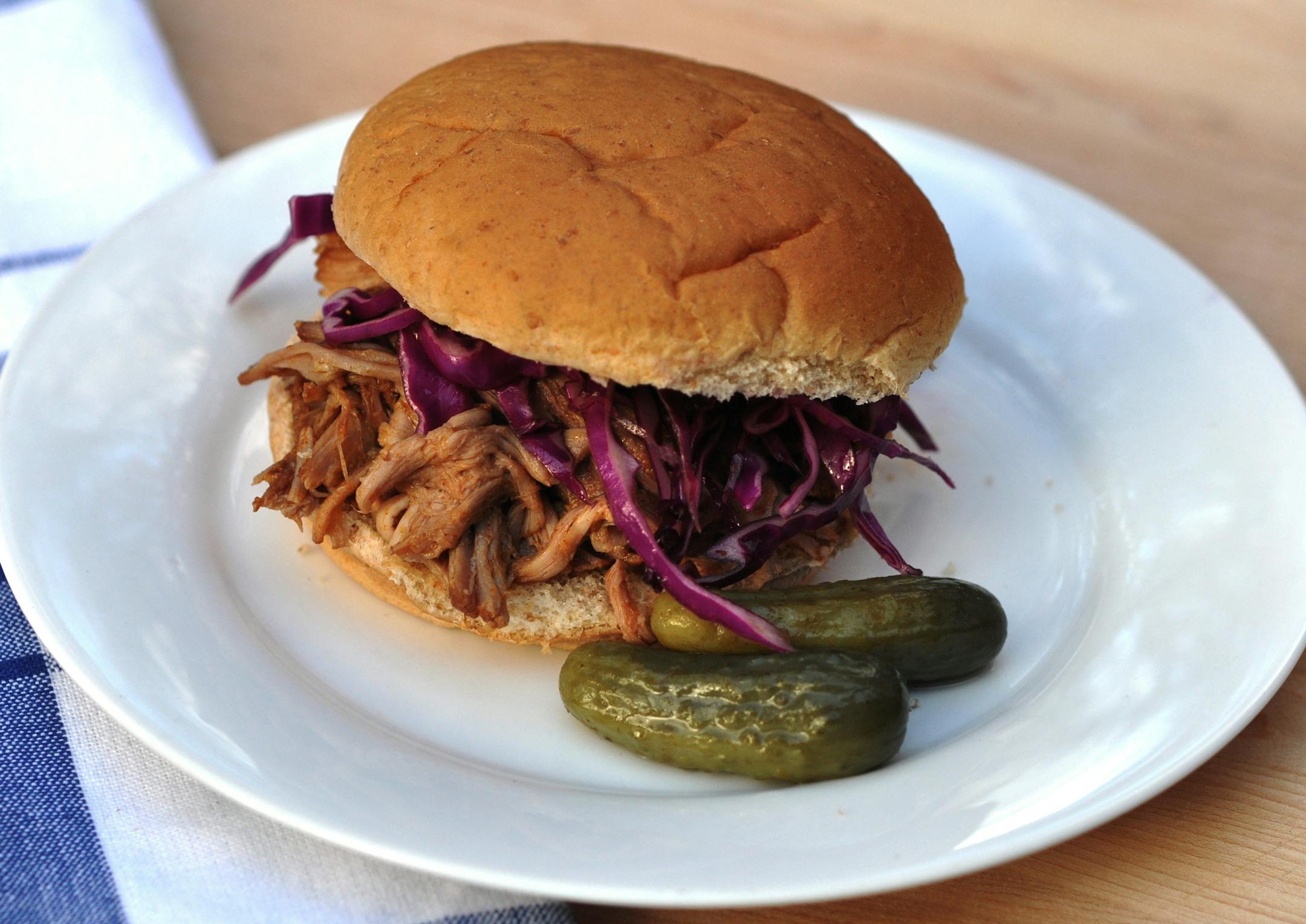 Pulled Pork Sandwich with red cabbage Meredith Deeds