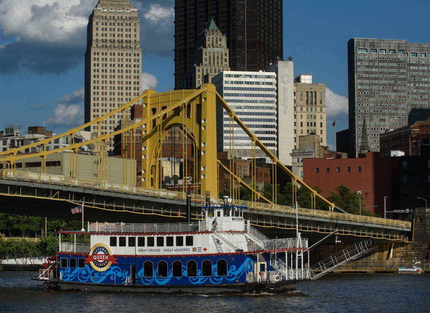 FILE &#x2014; A riverboat passes beneath the Andy Warhol Bridge, on the Allegheny River in Pittsburgh, June 1, 2017. The city was one of 20 shortlisted as Amazon announced that it had narrowed down its list of potential second headquarters sites from 238 bids on Jan. 18, 2018. (Justin Merriman/The New York Times)