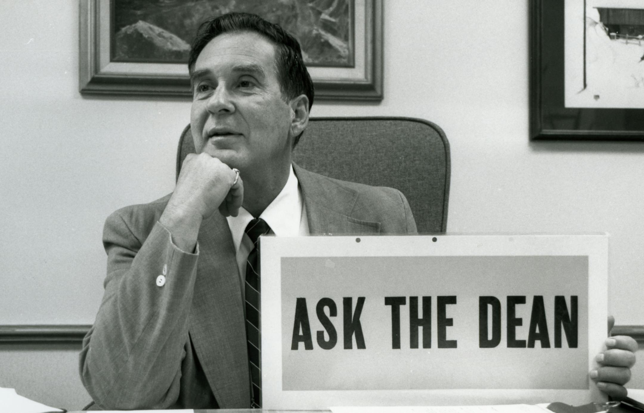 William (Bill) Malevich, Dean of Students at the University of St. Thomas from 1965 to 1993, died July 14 at his home in Arizona. Malevich was known for responding to any and all questions written or verbally asked by students.