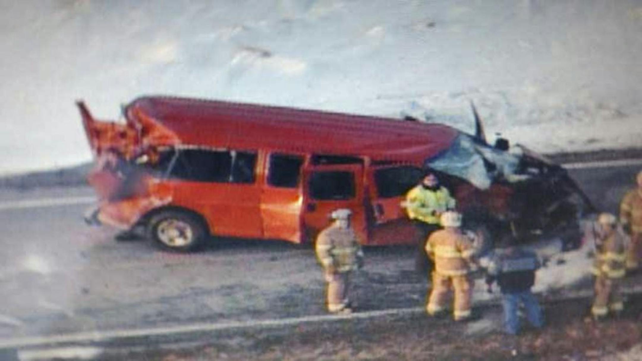 Authorities say seven school children and an adult driver suffered injuries after a school van collided with a semi-truck in western Minnesota.