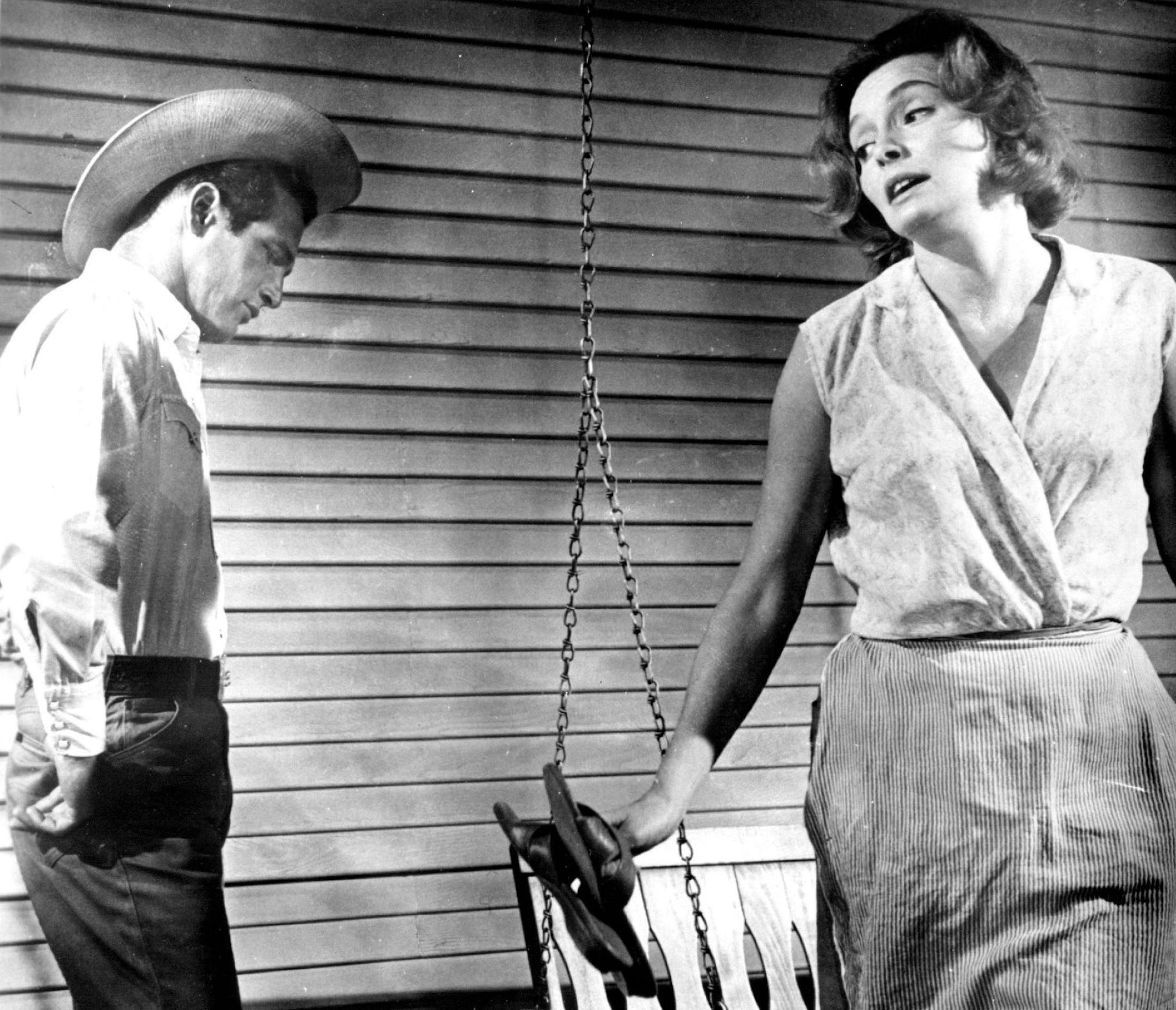 January 30, 1970 Paul Newman, starring as Hud, assumes an air of deliberate shyness as he attempts his romantic conquest of Patricia Neal, playing the family housekeeper, in "Hud," powerfully romantic story on The CBS Thursday Night Movies" Thursday, Feb. 19 (9:00-11:00 PM, EST) on the CBS Television Network. February 3, 1970 CBS