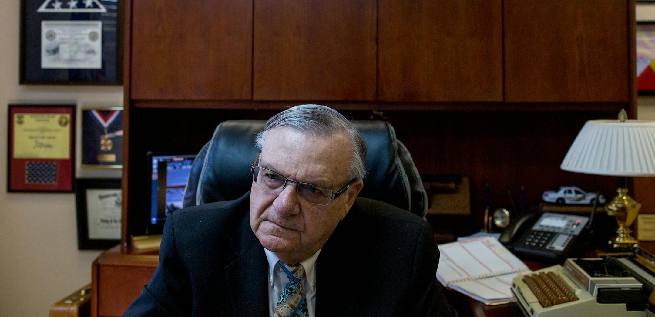 FILE -- Former Maricopa County Sheriff Joe Arpaio, who was found guilty of criminal contempt for defying a court order to stop detaining immigrants based solely on the suspicion that they were in the country illegally, in Fountain Hills, Ariz., May 5, 2017. President Donald Trump’s pardon Arpaio on Aug. 25 was almost certainly lawful, but legal experts questioned its prudence and wisdom. (Courtney Pedroza/The New York Times) ORG XMIT: MIN2017082813522023
