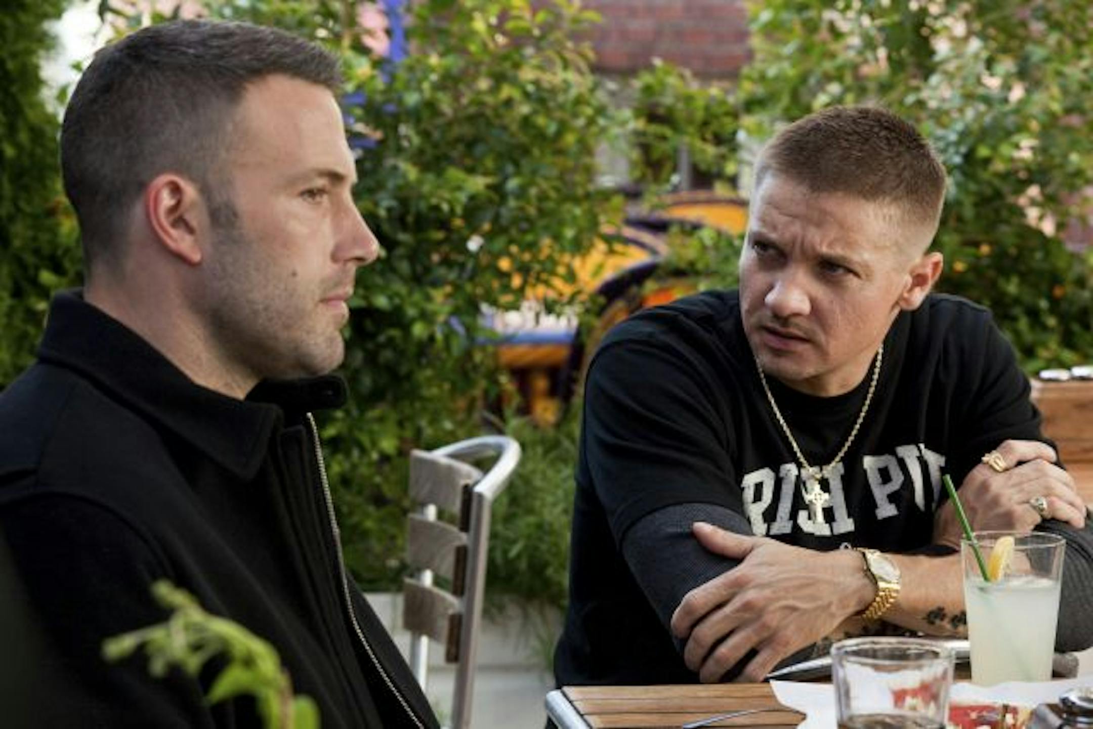 Ben Affleck as Doug McRay and Jeremy Renner as Jem Couglin in "The Town."