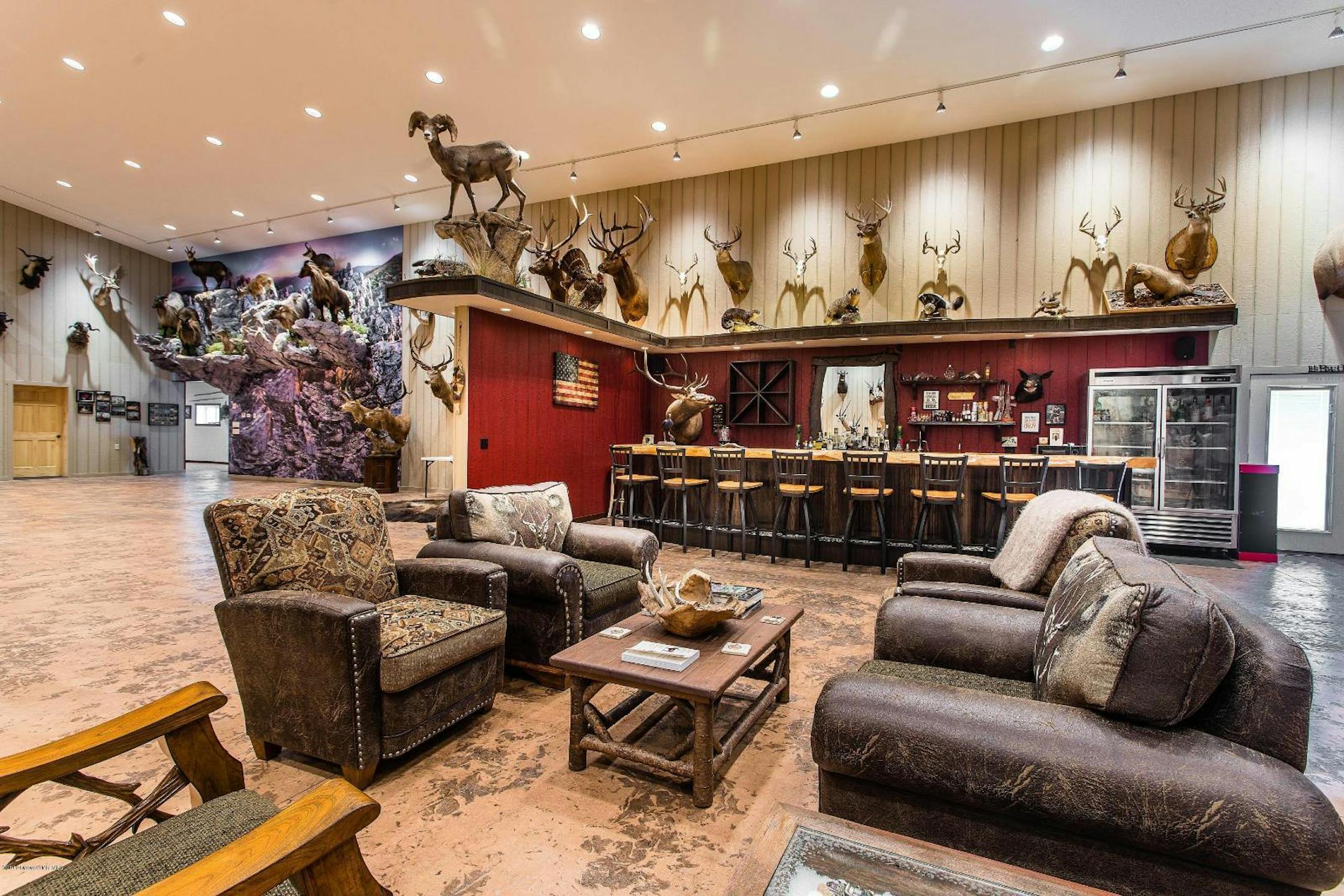 The trophy room at Jerry Hennessey's former home in rural Dalton, Minn. Hennessey is in prison after his conviction for stealing more than $5.4 million from the grain elevator he managed in Ashby, Minn., and spending much of it on exotic safaris and taxidermy.