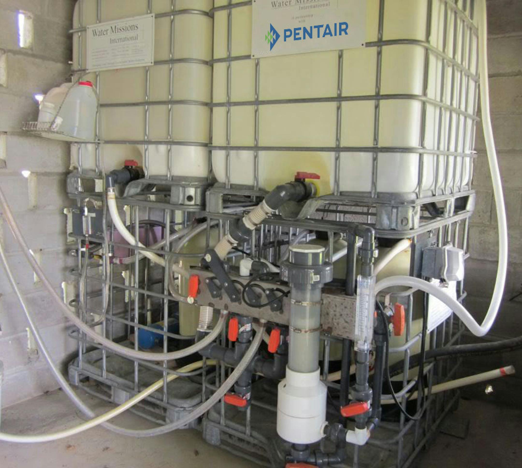 Water filtration system that Pentair is using in its outreach to Honduran villages. (Provided by Pentair)