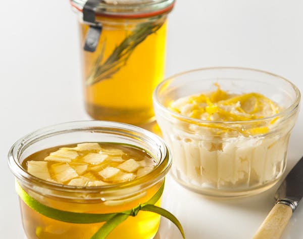 Brighten the flavors of honey by adding rosemary or ginger, or combine it with lemon and butter for a sweet spread.