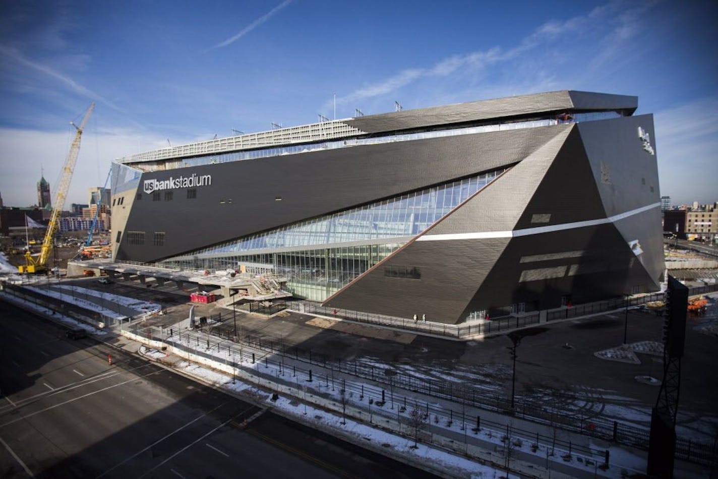 The U.S. Bank Stadium takes shape in downtown Minneapolis.