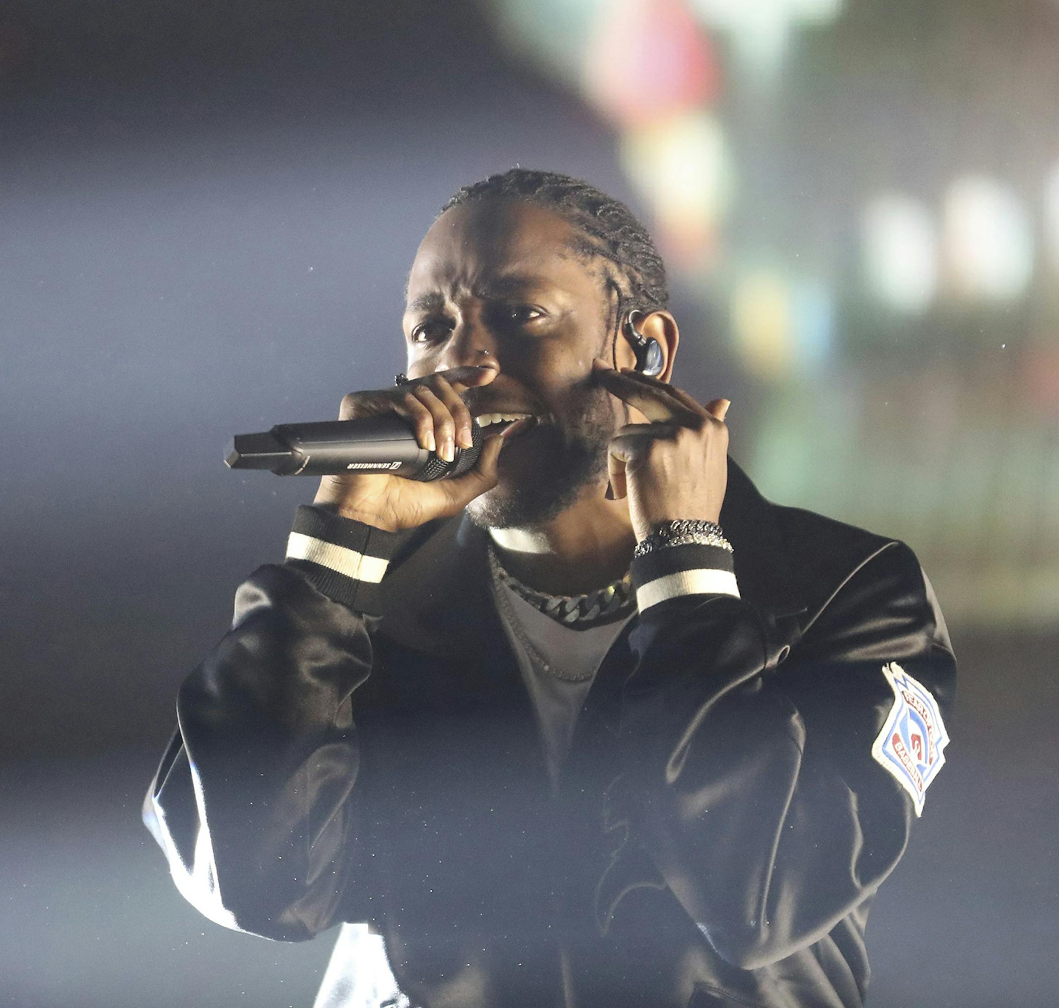 Kendrick Lamar performs on the opening night of his tour for his album &#xec;DAMN&#xee; at Gila River Arena in Phoenix, Ariz., July 12, 2017.