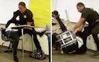 A series of images from video show a student in Columbia, S.C., being forcibly removed from her seat by a sheriff&#x2019;s deputy after she refused to