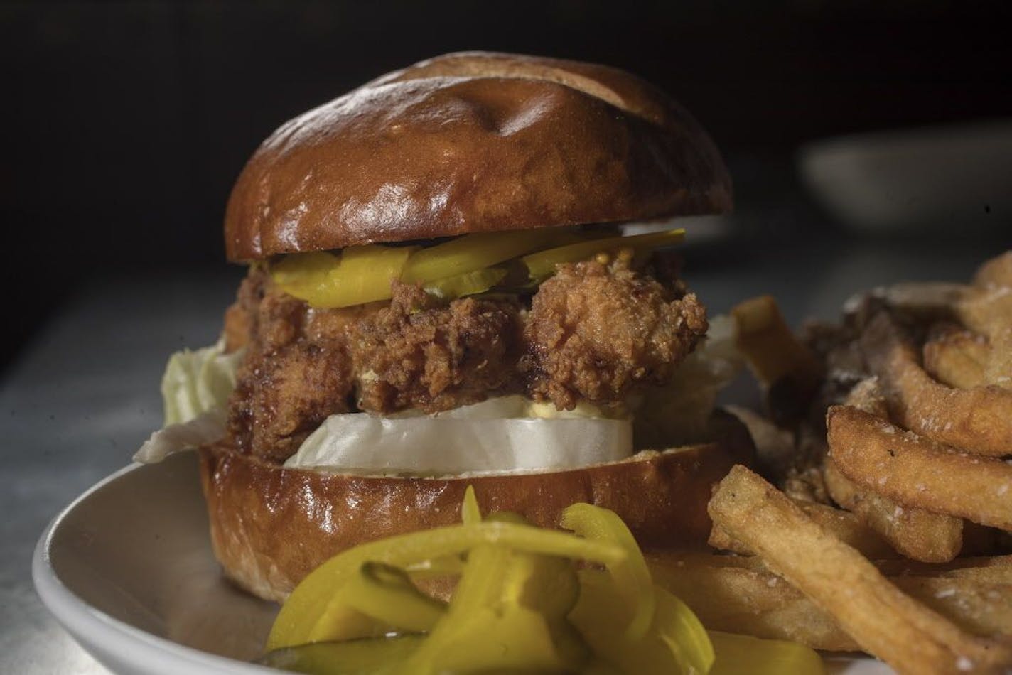 The chicken sandwich from the Book Club restaurant Feb 9, 2018 in Minneapolis, MN.