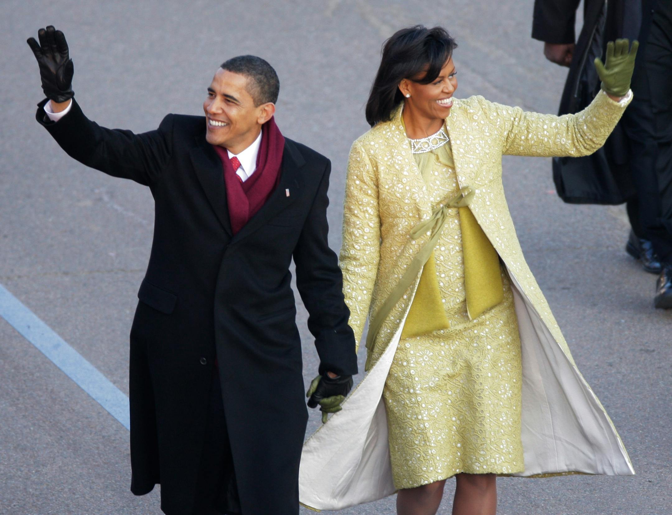 President Barack Obama and his wife Michelle walked down Pennsylvania Avenue Tuesday.