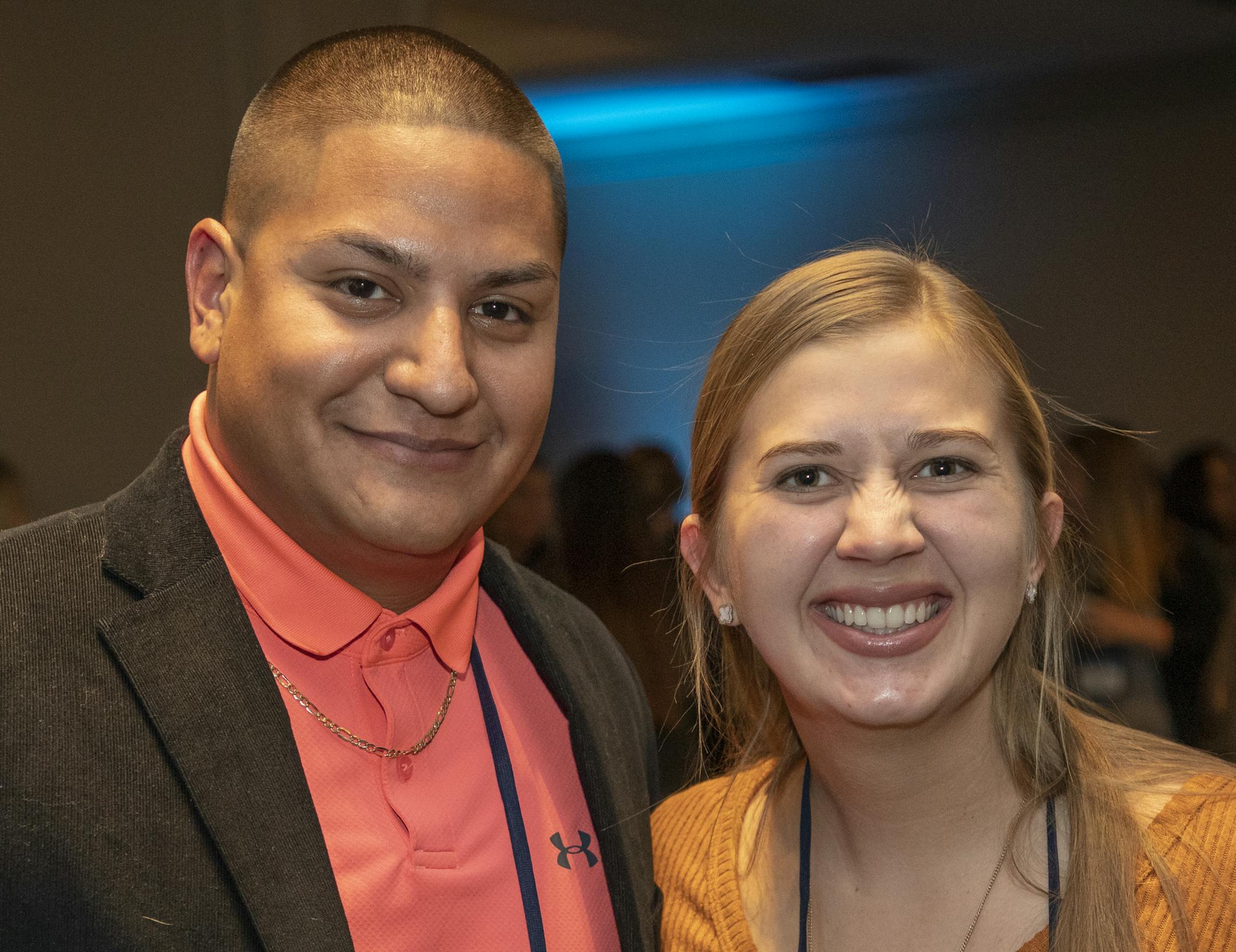 Alejandro Moreno and Allison Boehme at the Be the One Conference. [ Special to Star Tribune, photo by Matt Blewett, Matte B Photography, matt@mattebphoto.com, November 9, 2019, Be The Match, Hilton Minneapolis, Minneapolis, Minnesota, SAXO 1009874385 FACE120119