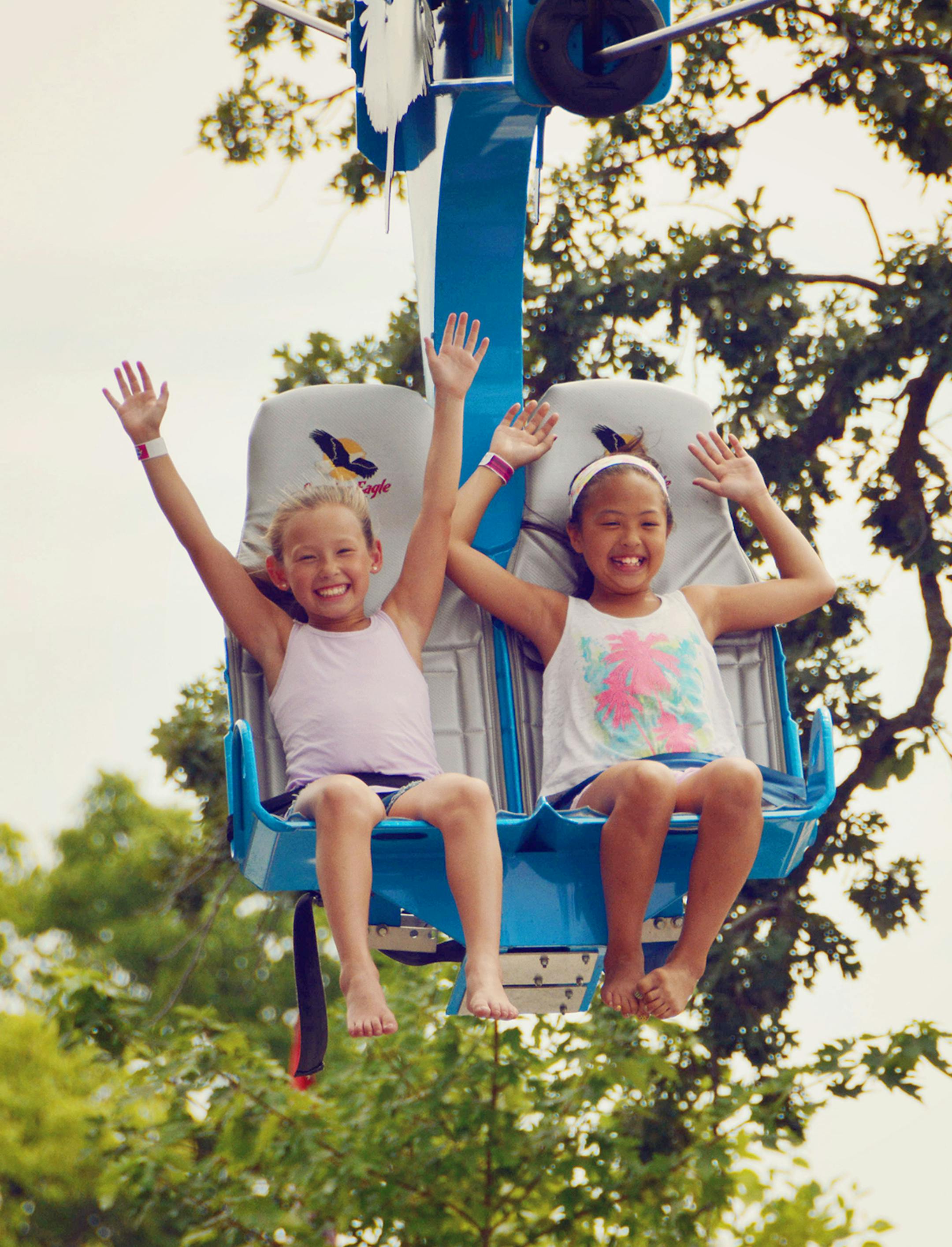 Girls on Soaring Eagle at Como Town. Provided by Como Town