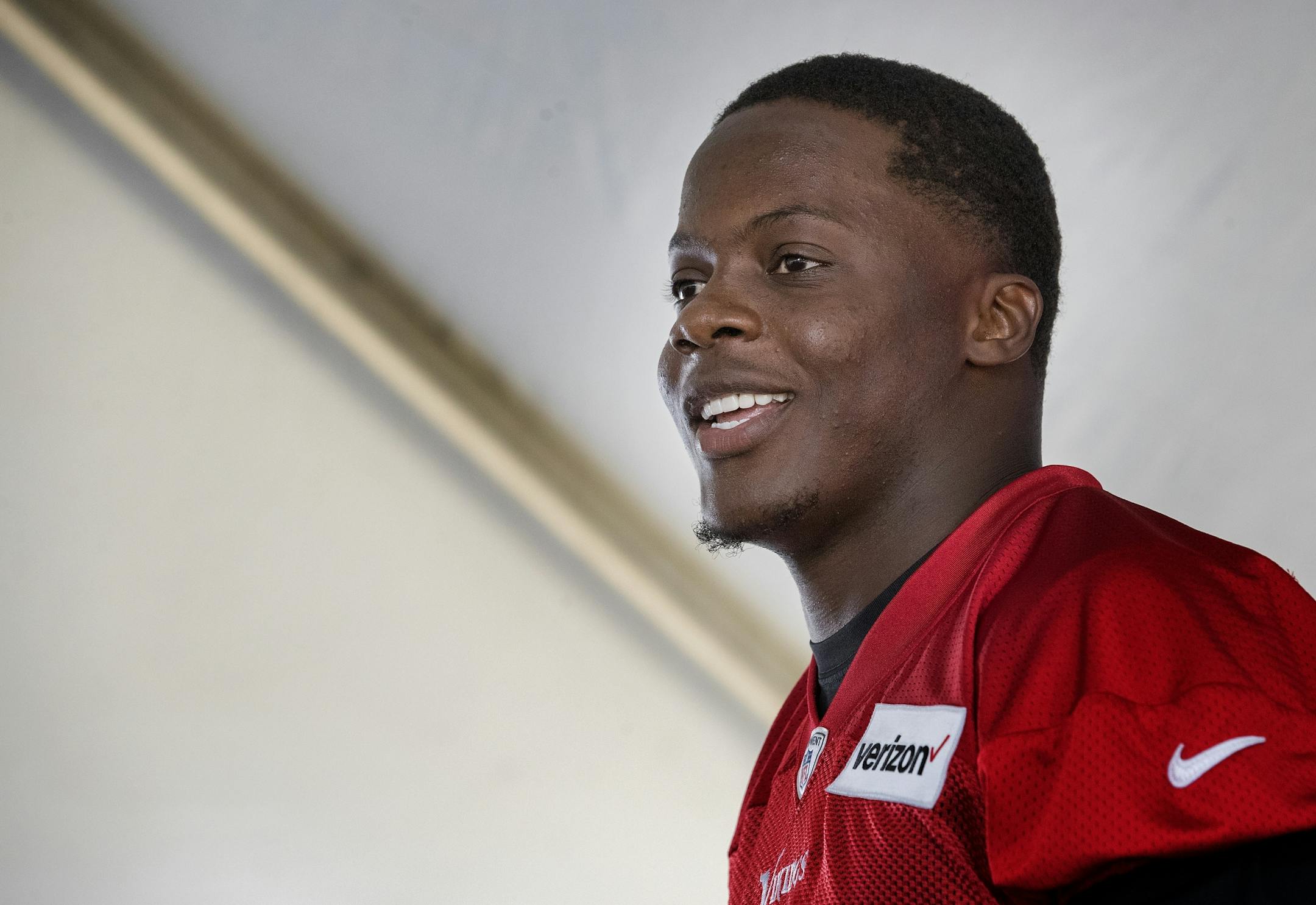 Minnesota Vikings quarterback Teddy Bridgewater conducted his first press conference since his injury.