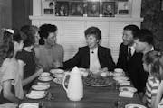 Raisa Gorbachev, the wife of the last Soviet leader, Mikhail S. Gorbachev, visits the Karen and Steve Watson family at their south Minneapolis home du