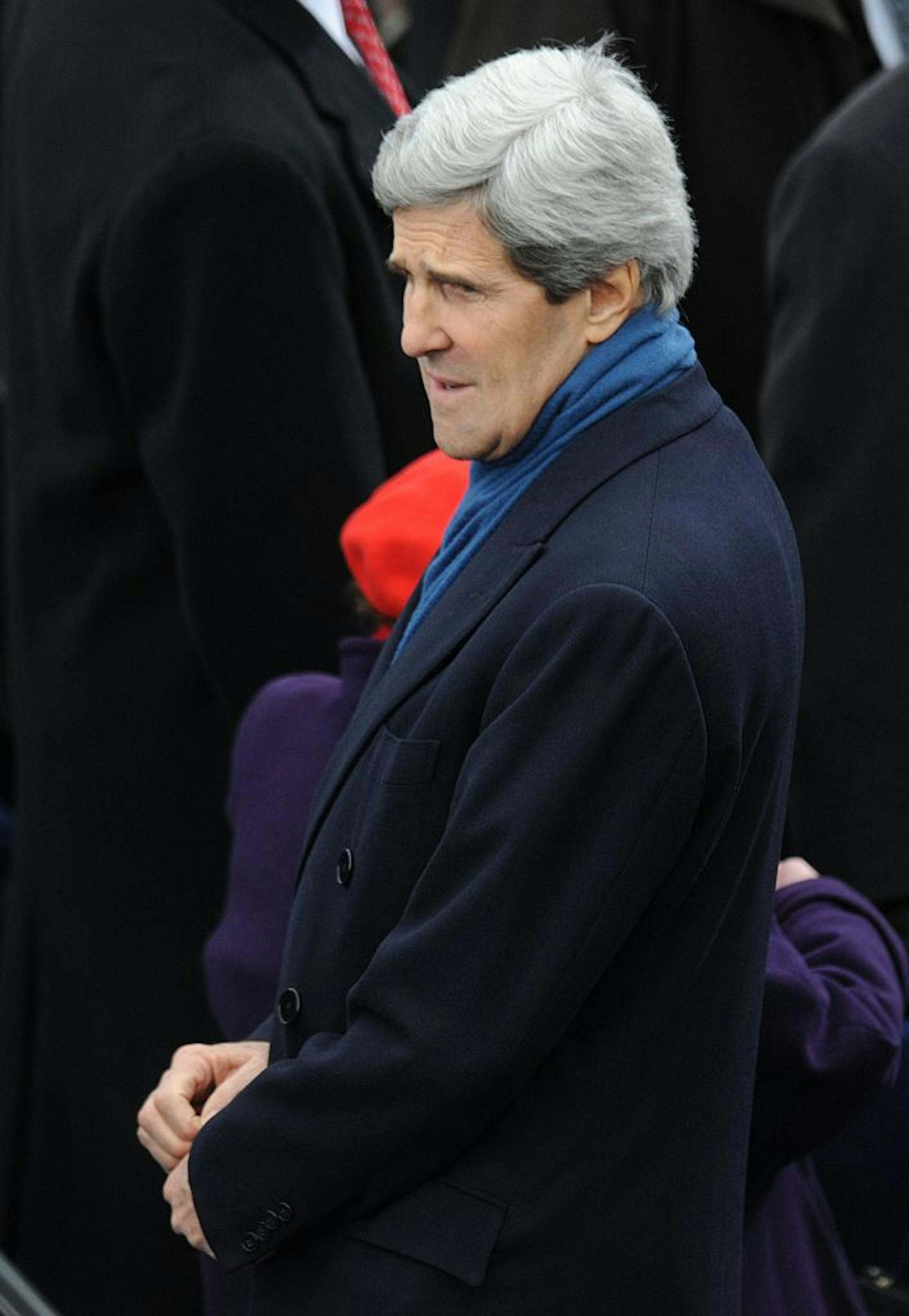 Sen. John Kerry, D-Mass., nominated as secretary of state, attended President Obama's swearing-in on Monday.