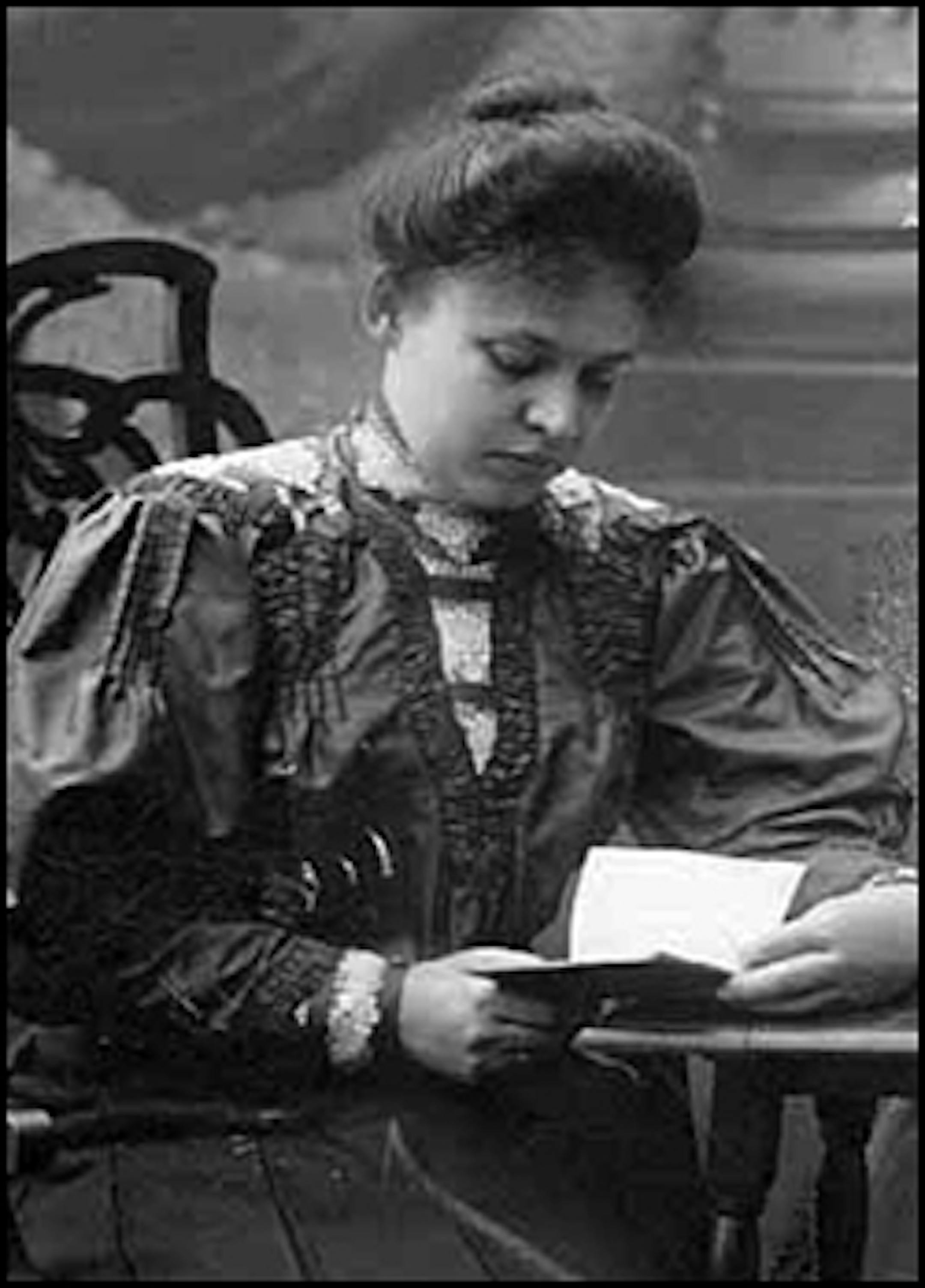 Woman with book, about 1880