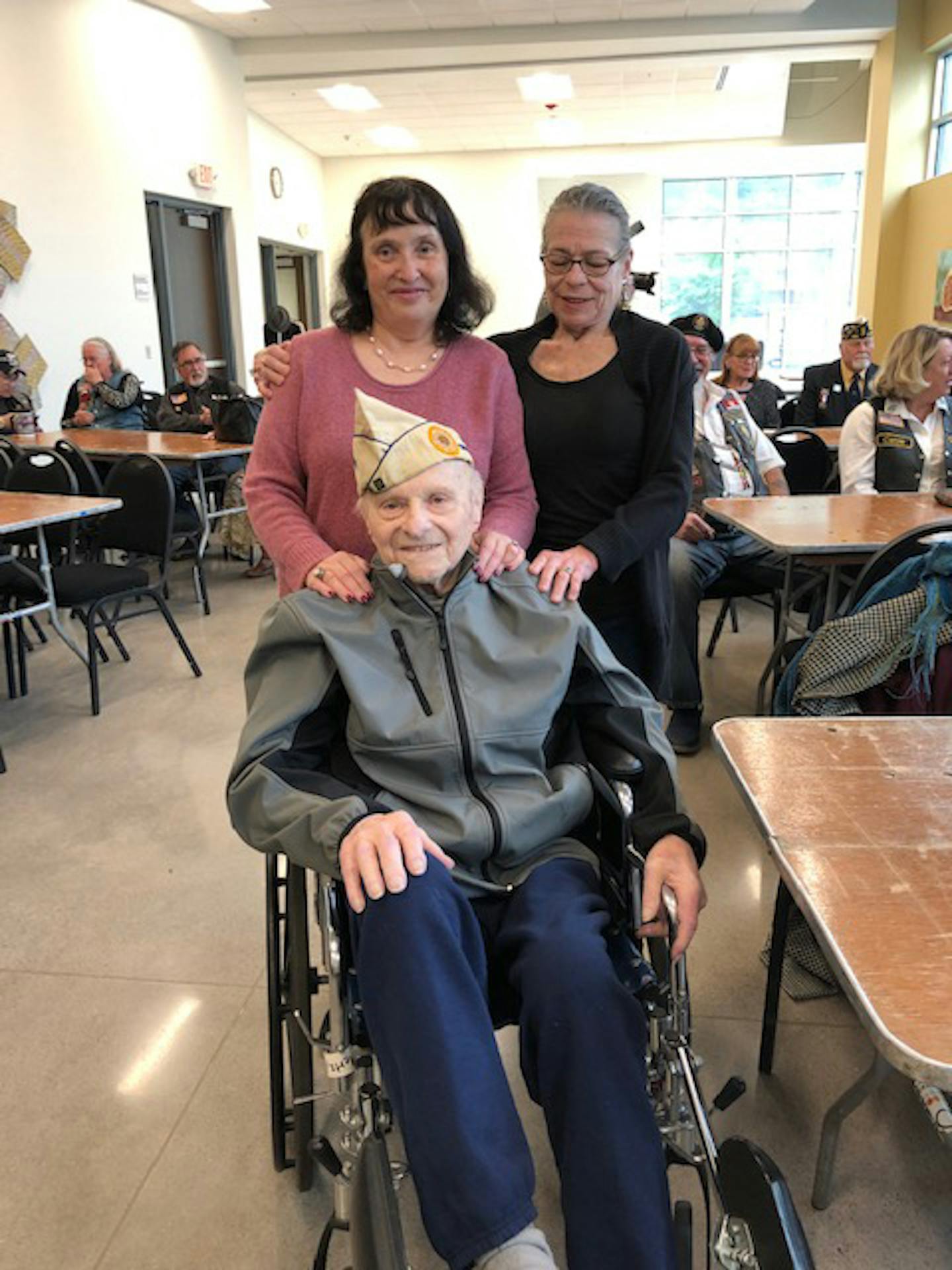 Samuel Nilva at his 100th birthday party in 2019 with daughters Barbara Nevin and Alexis Diker ORG XMIT: MIN2005011205300295