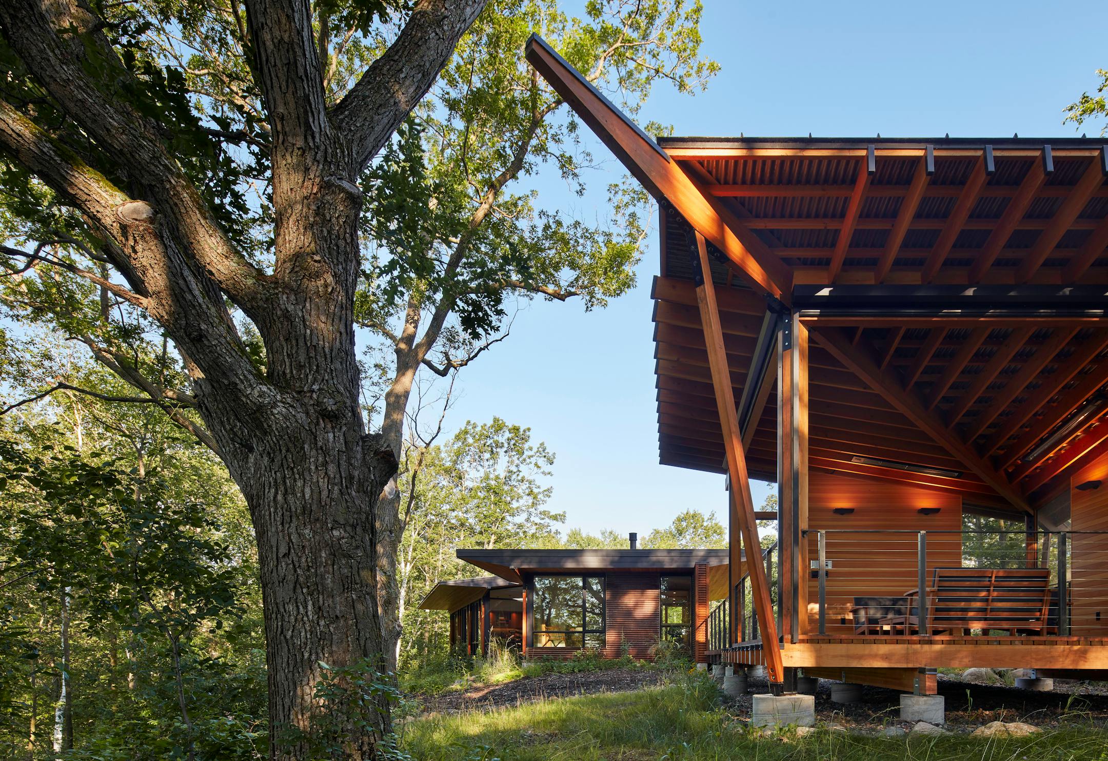 Set against a backdrop of rolling hills and prairie, SALA Architect's Home of the Month winning retreat is an restorative getaway in Frederic, Wis. that also restores the land.