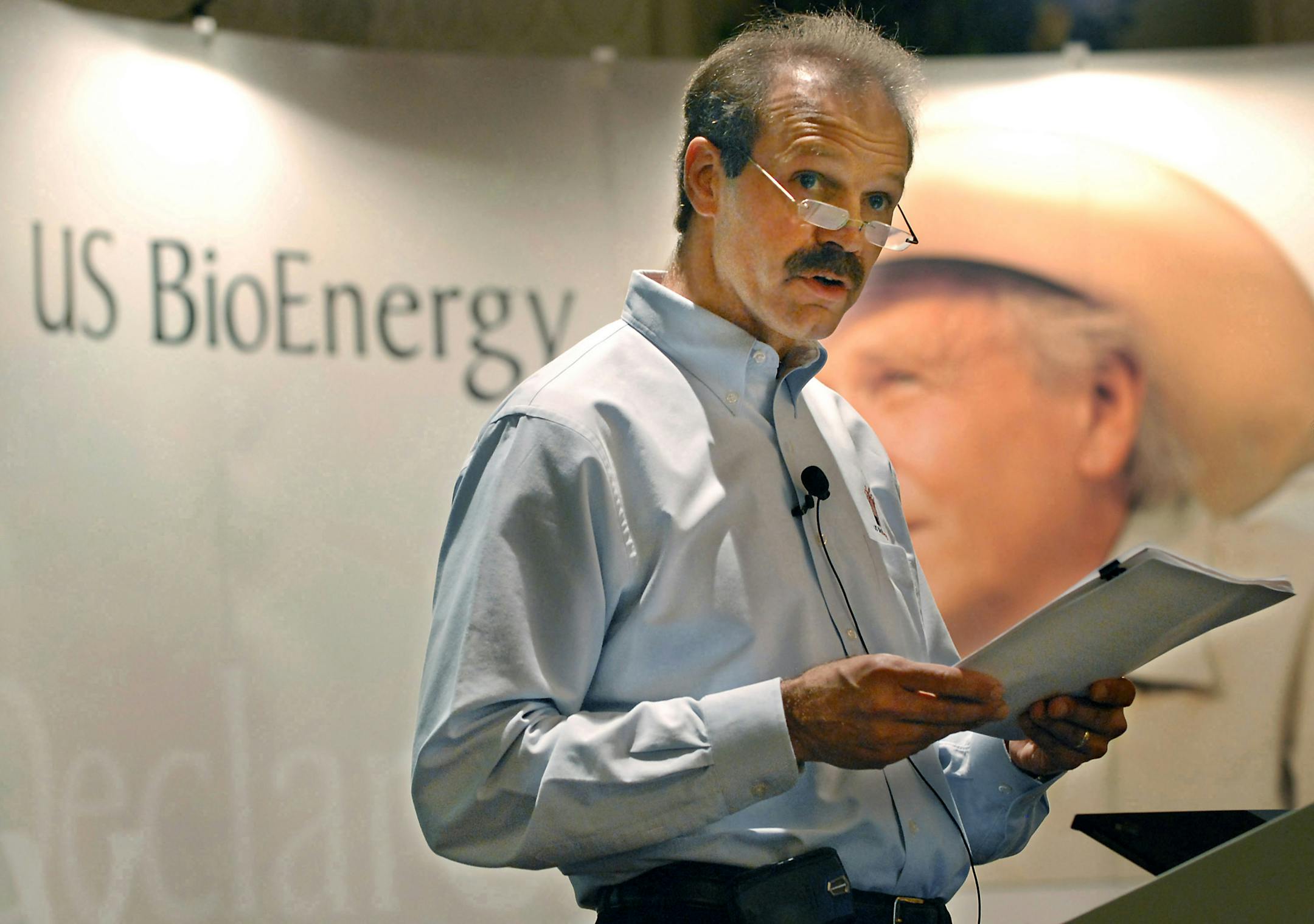 US BioEnergy Corp. CEO Gordon Ommen speaks to his company's shareholders in St. Paul, Minn. in this May 31, 2007 file photo. VeraSun Energy Corp.'s deal Thursday, Nov. 29, 2007 to acquire US BioEnergy Corp. is likely to be the first step toward consolidation in an industry that has seen its profits squeezed by high corn costs and low ethanol prices.