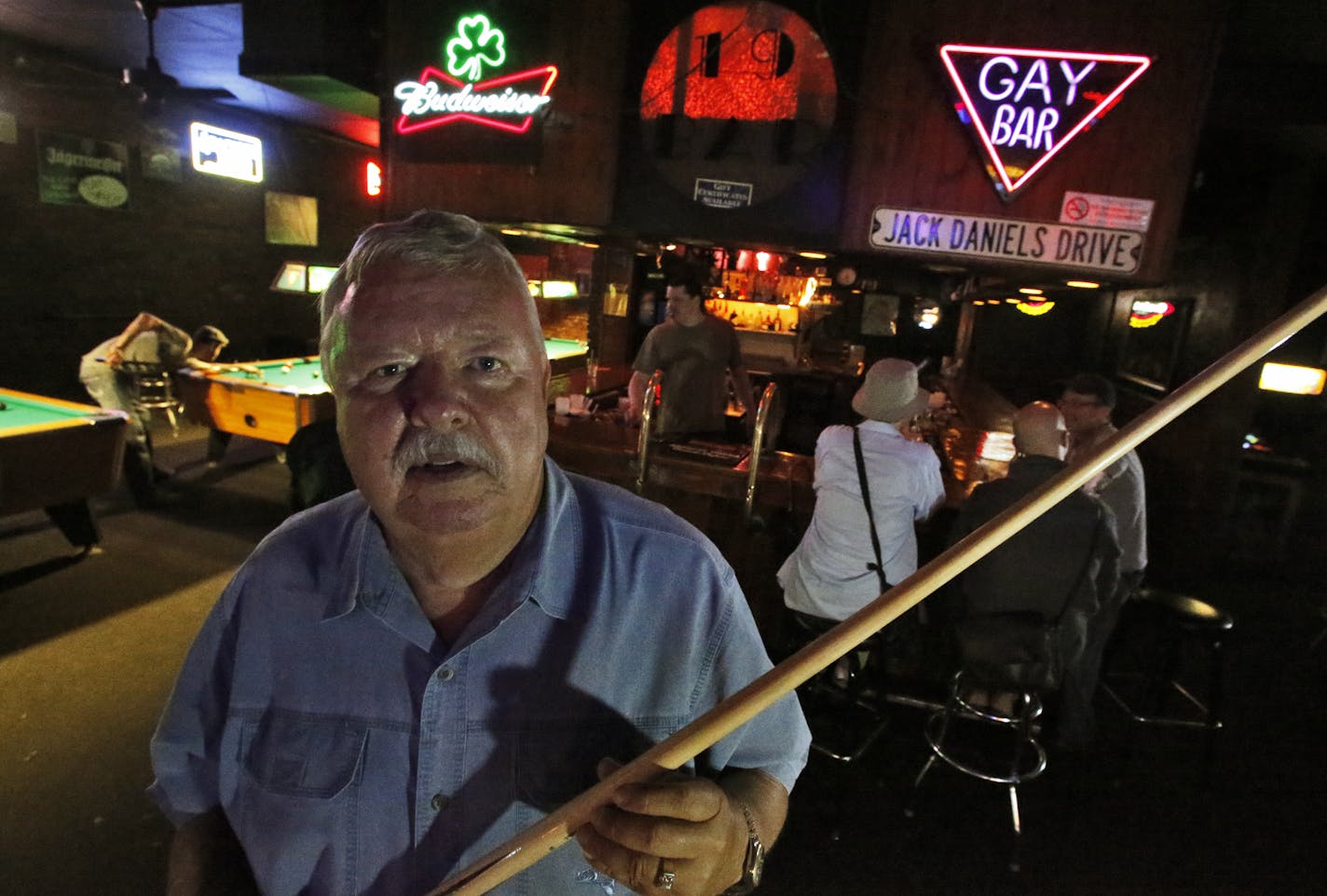 The 19 Bar in downtown Minneapolis has been in business as a gay bar for 61 years. Customers in the bar on a recent weekend night. Bar owner and avid pool player Gary Halberg. (MARLIN LEVISON/STARTRIBUNE(mlevison@startribune.com (cq )