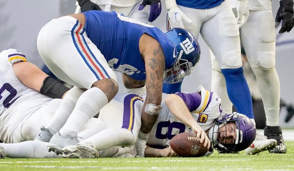 The Giants blitzed Vikings quarterback Kirk Cousins on 27 of his 52 dropbacks in the game between the teams in December, and they’ll likely have som