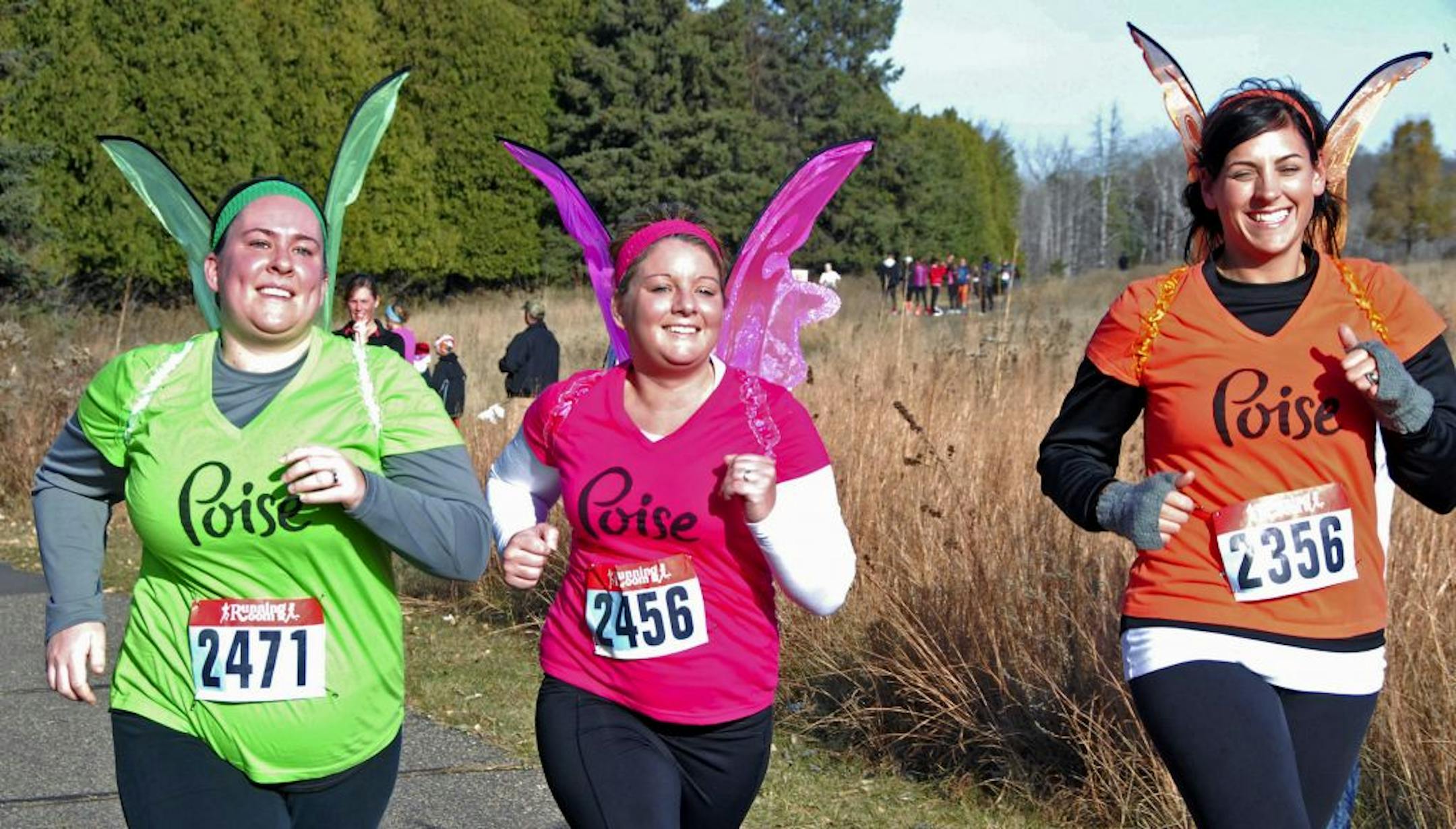 Becca Williams of Columbia Heights,Ashley Wagner of Hastings and Elena Reicher of Hugo finished the Diva Dash, a race for women benefiting the Minnesota Ovarian Cancer Alliance. The three women ran the 5K race. There was also a 10K race. They work together at Woodwinds Hospital in Woodbury.