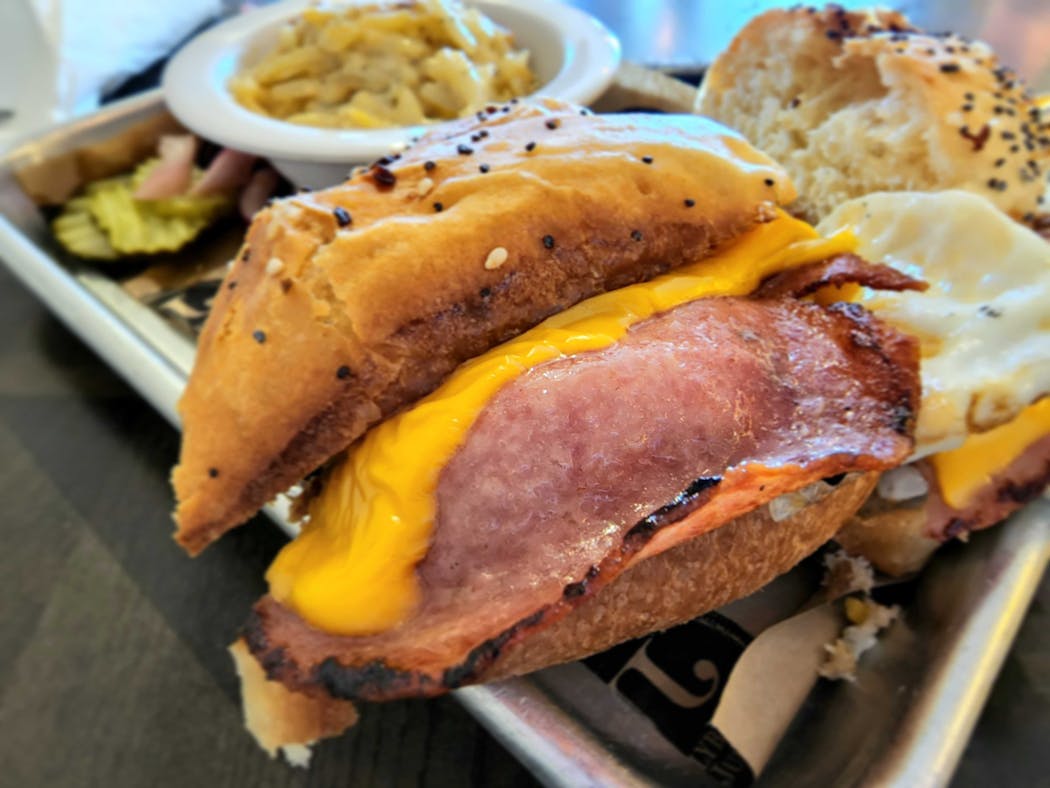 Pork roll, egg and cheese at Jellybean and Julia’s BBQ