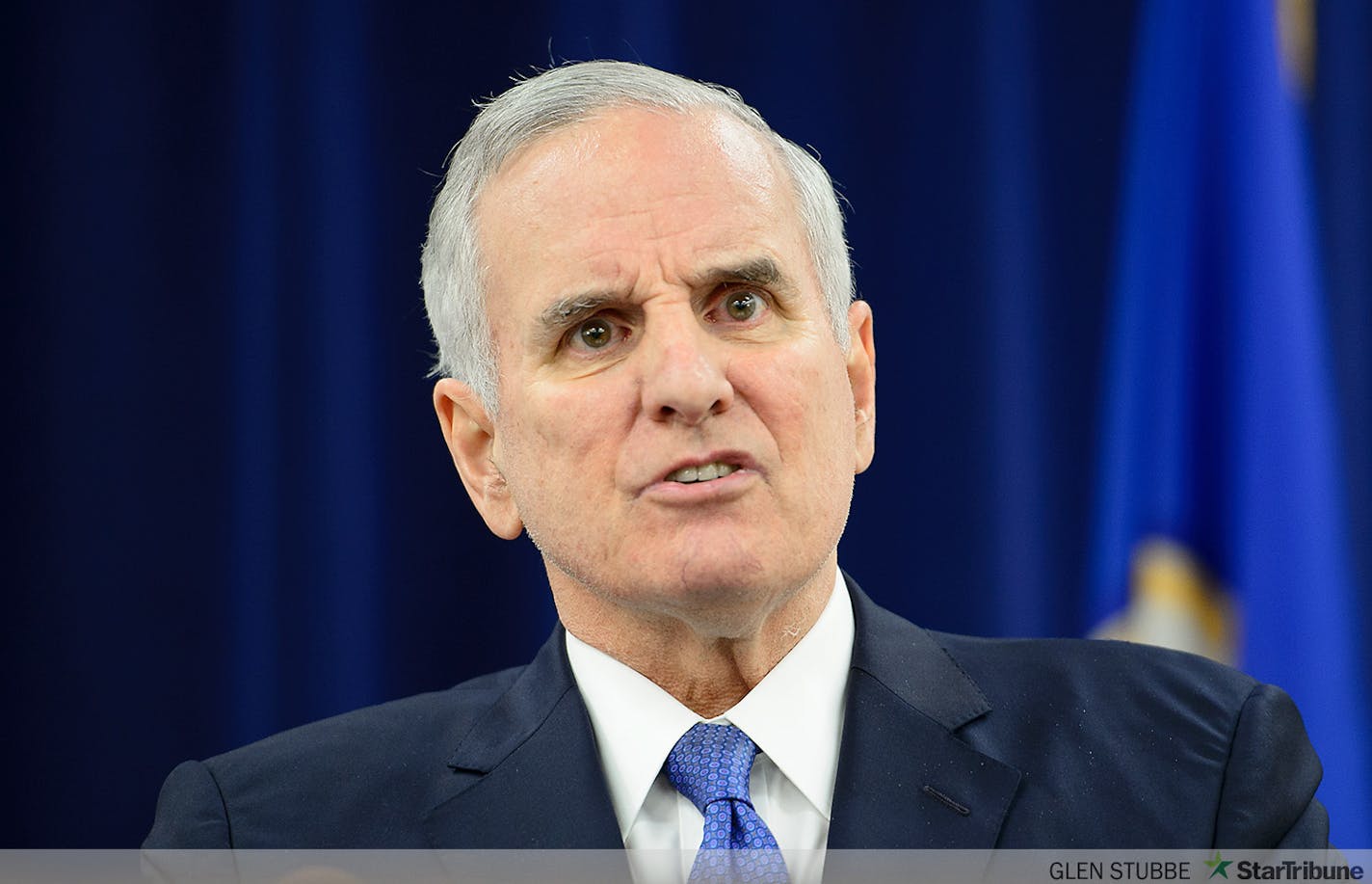 Governor Dayton said he would veto the education bill  and was angry when he said he was told that not a single House Republican would vote for half-day optional pre-K .             ] GLEN STUBBE * gstubbe@startribune.com , Tuesday, May 19, 2015