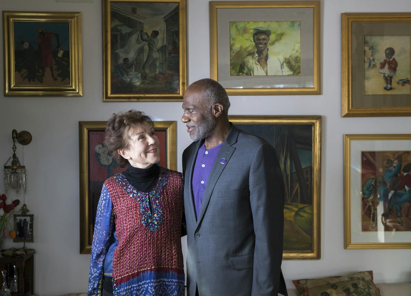 Diane and Alan Page's home is full of African-American art, antiques and artifacts. Many of these items will be included in an exhibit called "Testify: Americana From Slavery to Today" that opens Jan. 8 at Minneapolis Central Library and runs for a month.